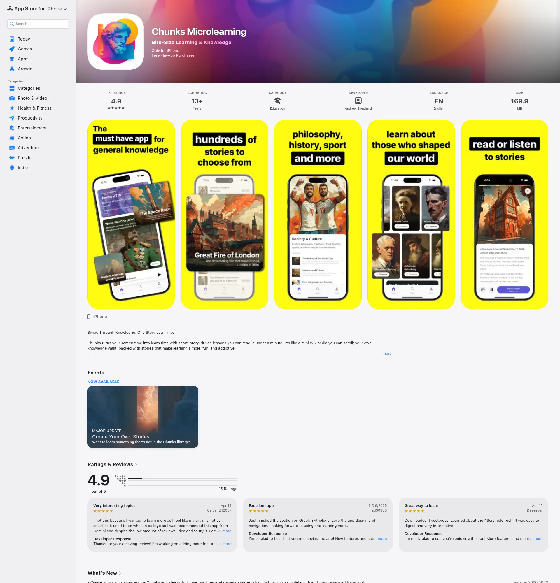 Chunks Microlearning landing page