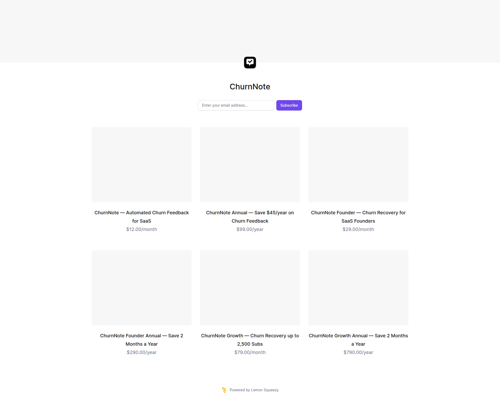 ChurnNote landing page