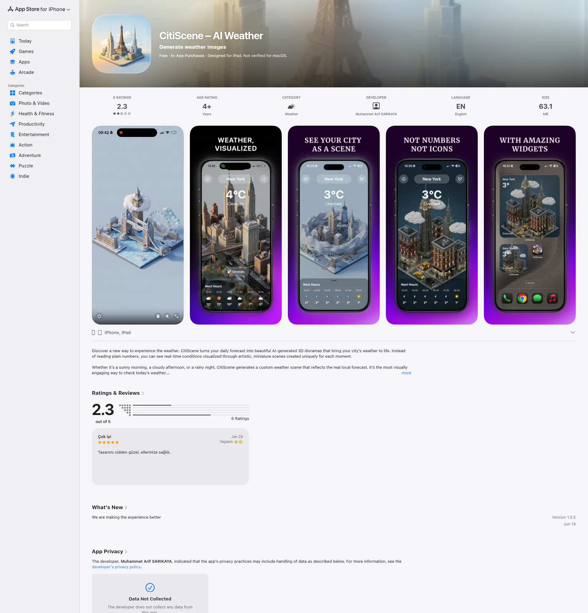 CitiScene Weather landing page