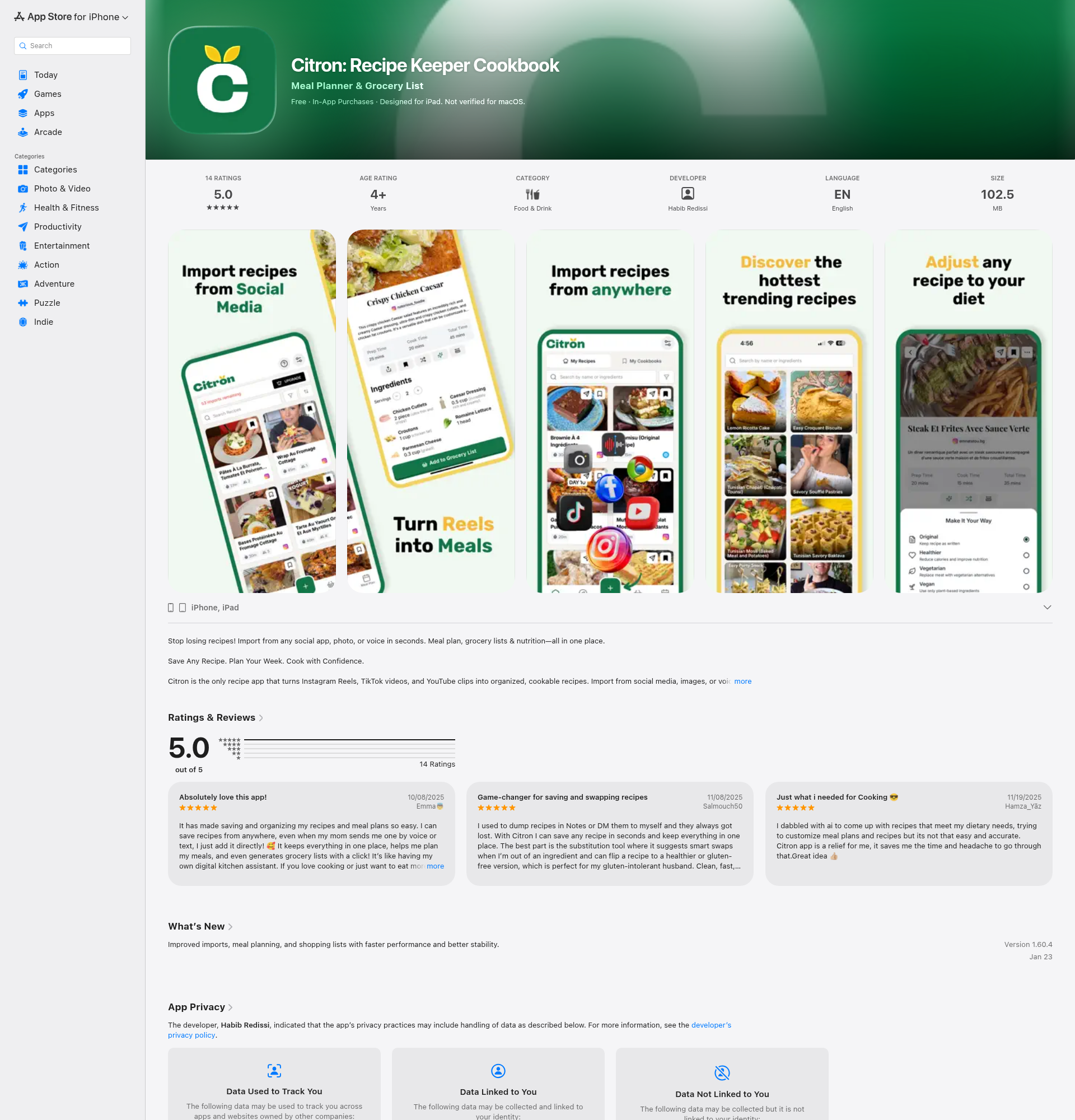 Landing page screenshot for apps.apple.com, 1920 by 2000 pixels