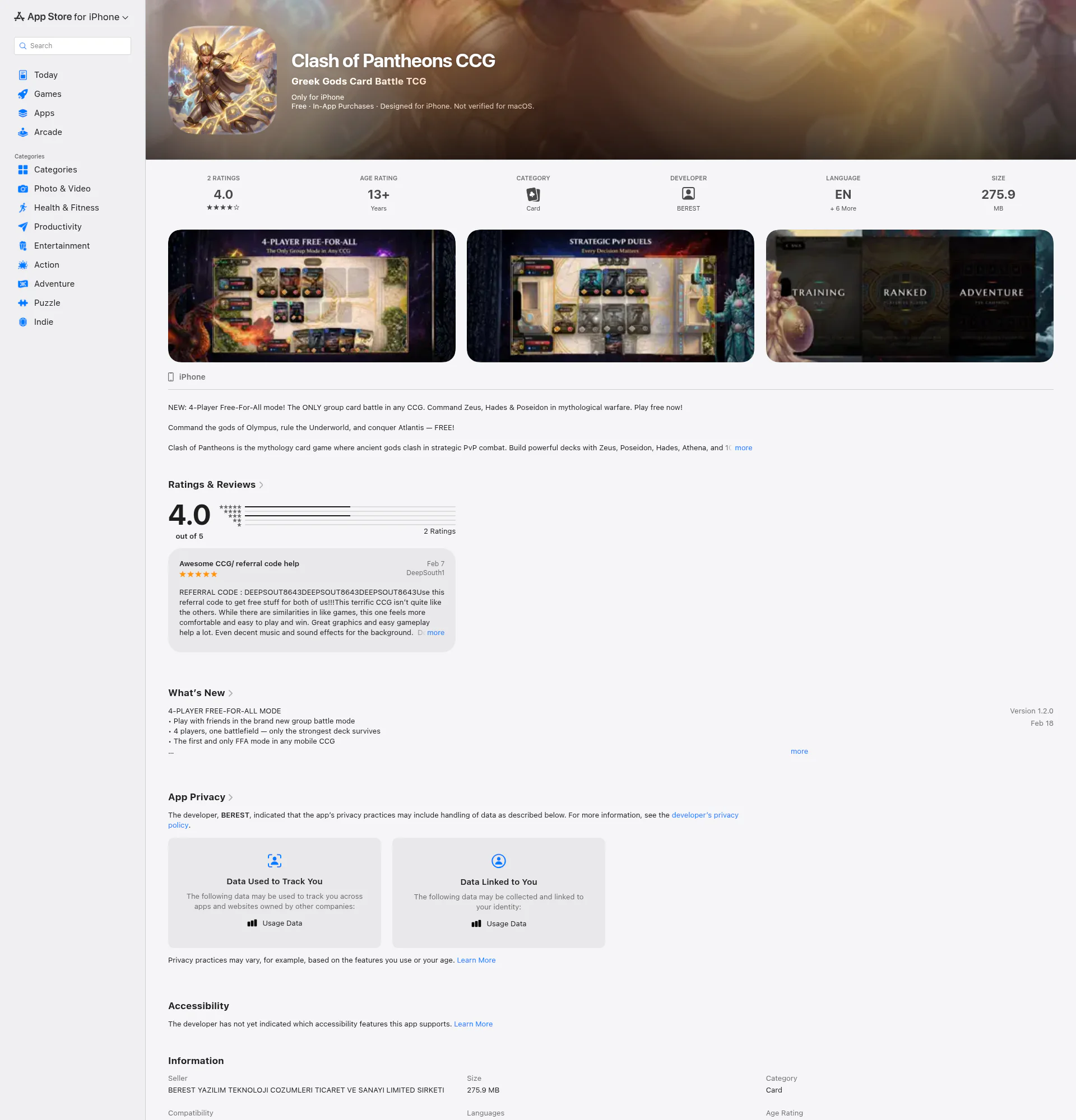 Clash of Pantheons landing page