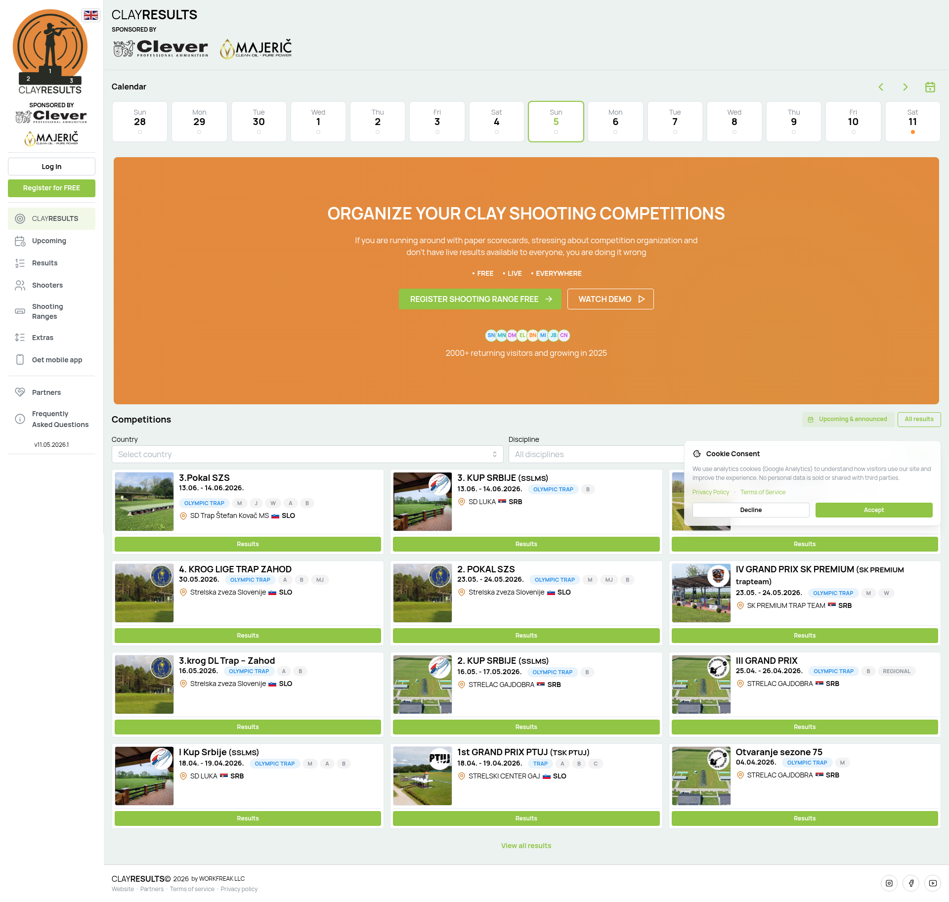 Landing page screenshot for clayresults.online, 1920 by 1825 pixels