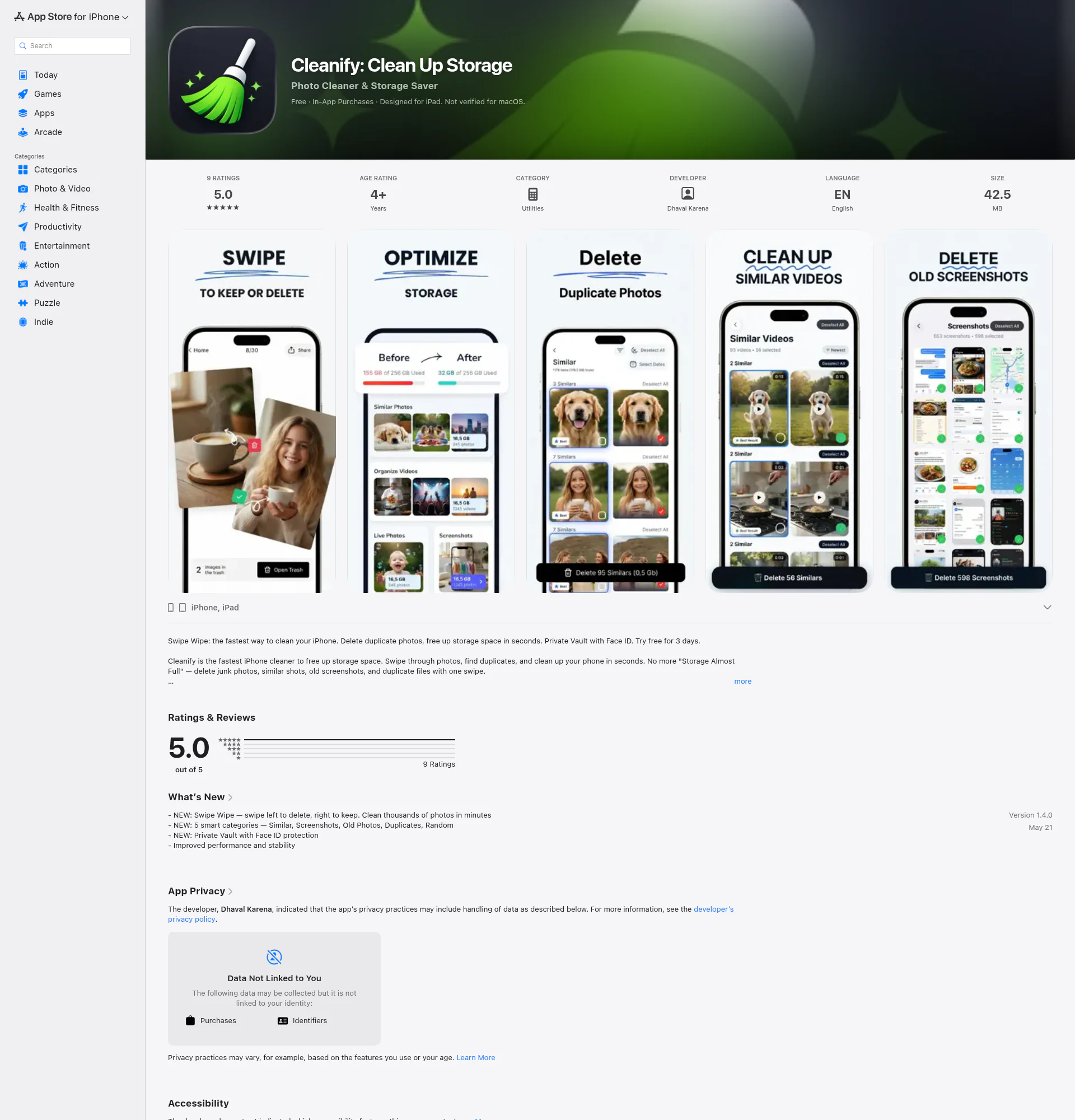 Cleanify landing page