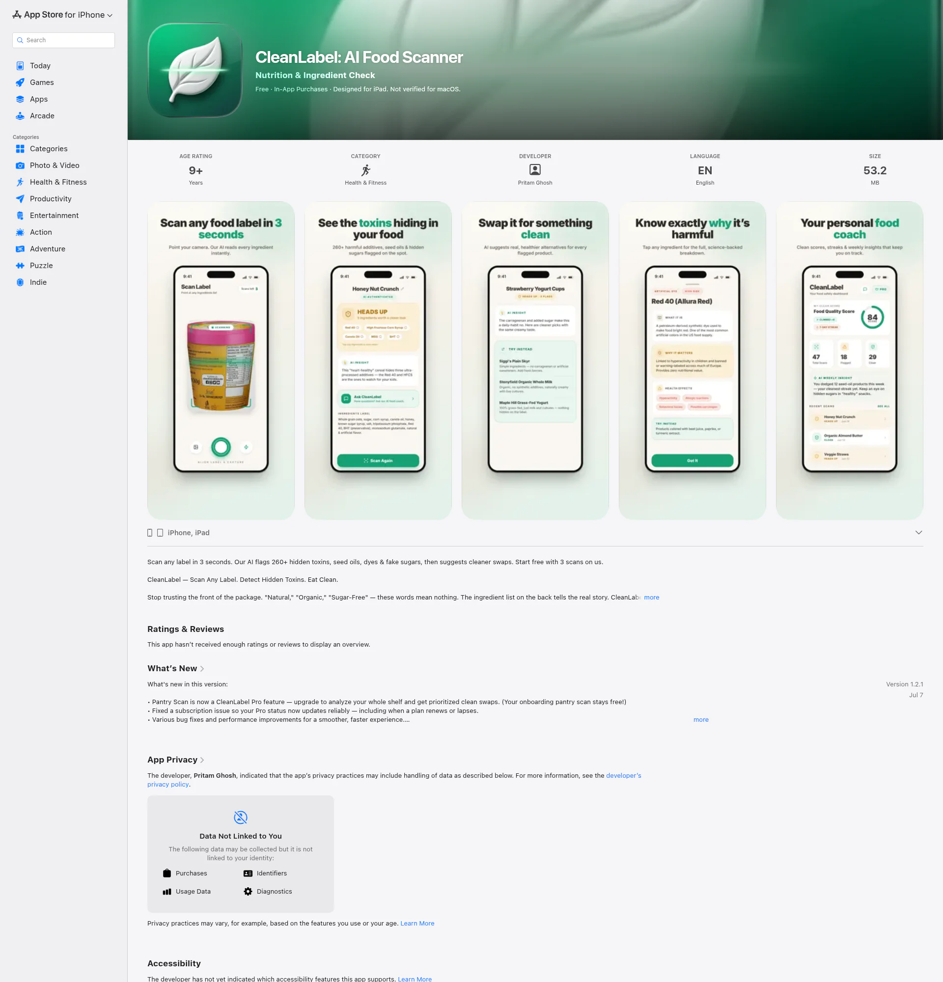 CleanLabel landing page