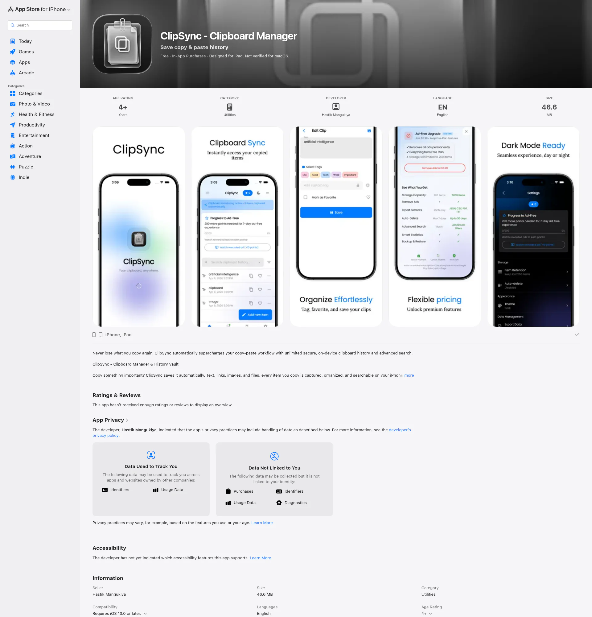 ClipSync - Clipboard Manager landing page