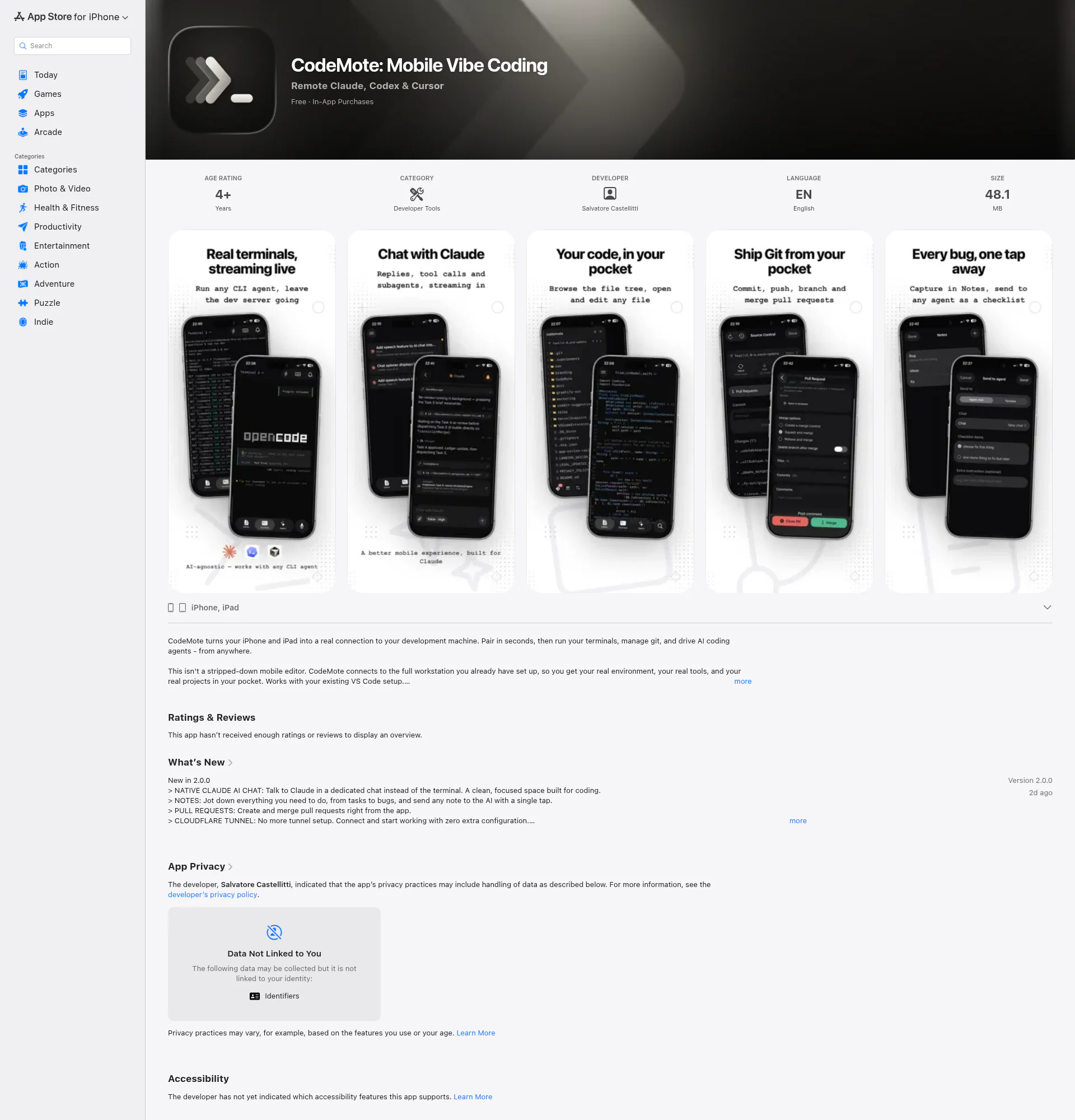 CodeMote - Code from anywhere landing page