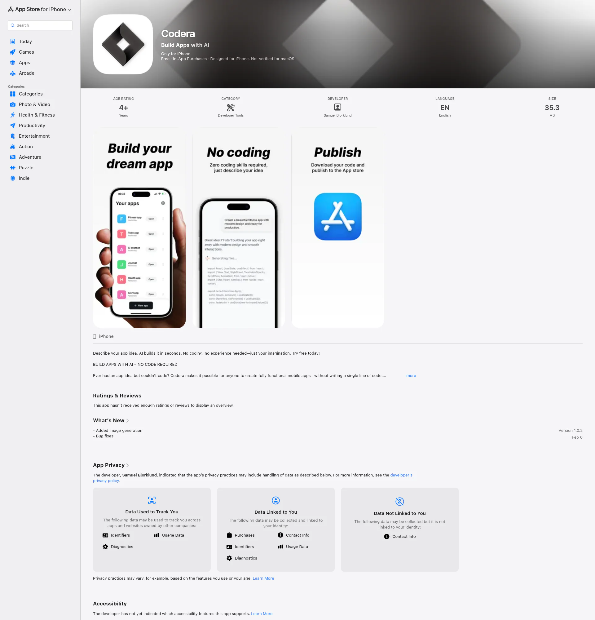 Codera landing page