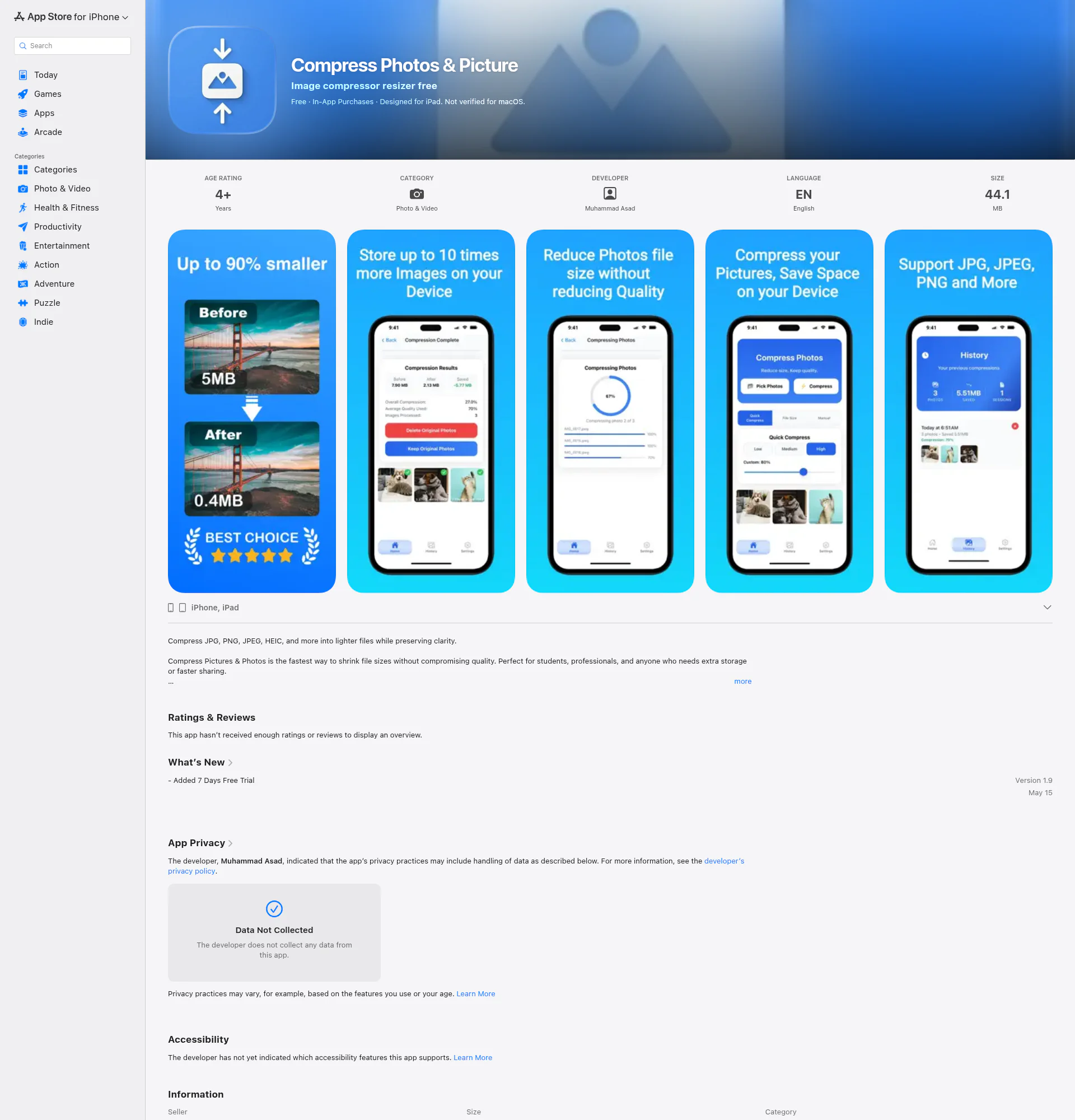 Compress Photos & Pictures landing page
