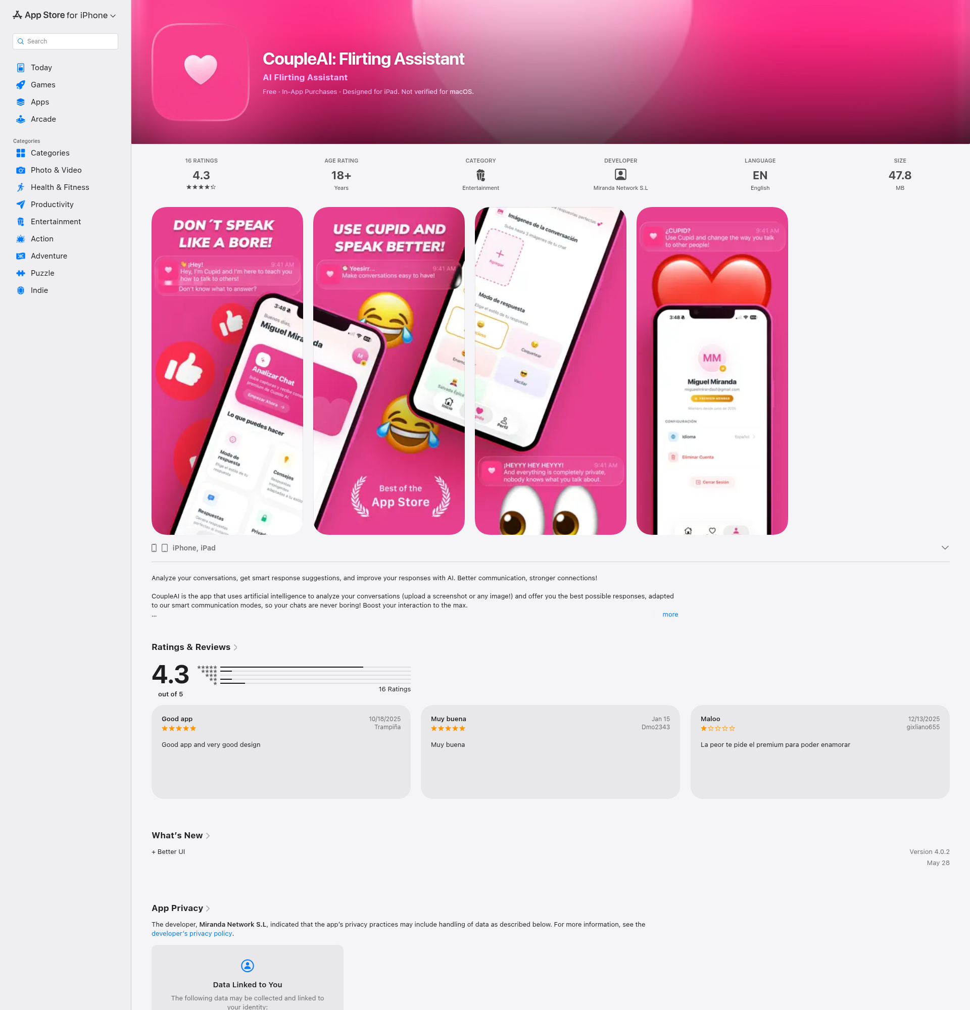 Landing page screenshot for apps.apple.com, 1920 by 2000 pixels