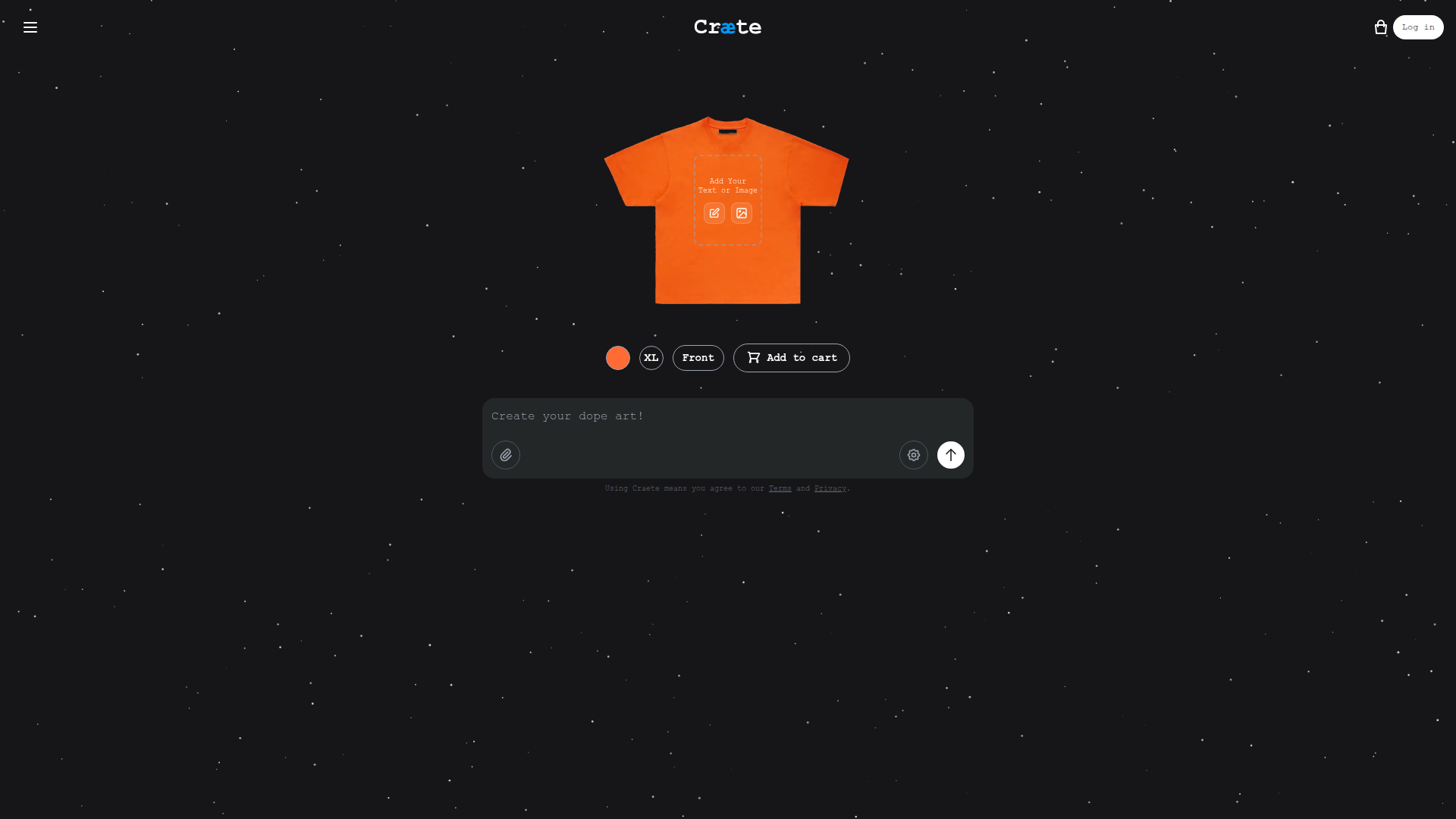 Landing page screenshot for craete.com, 1920 by 1080 pixels