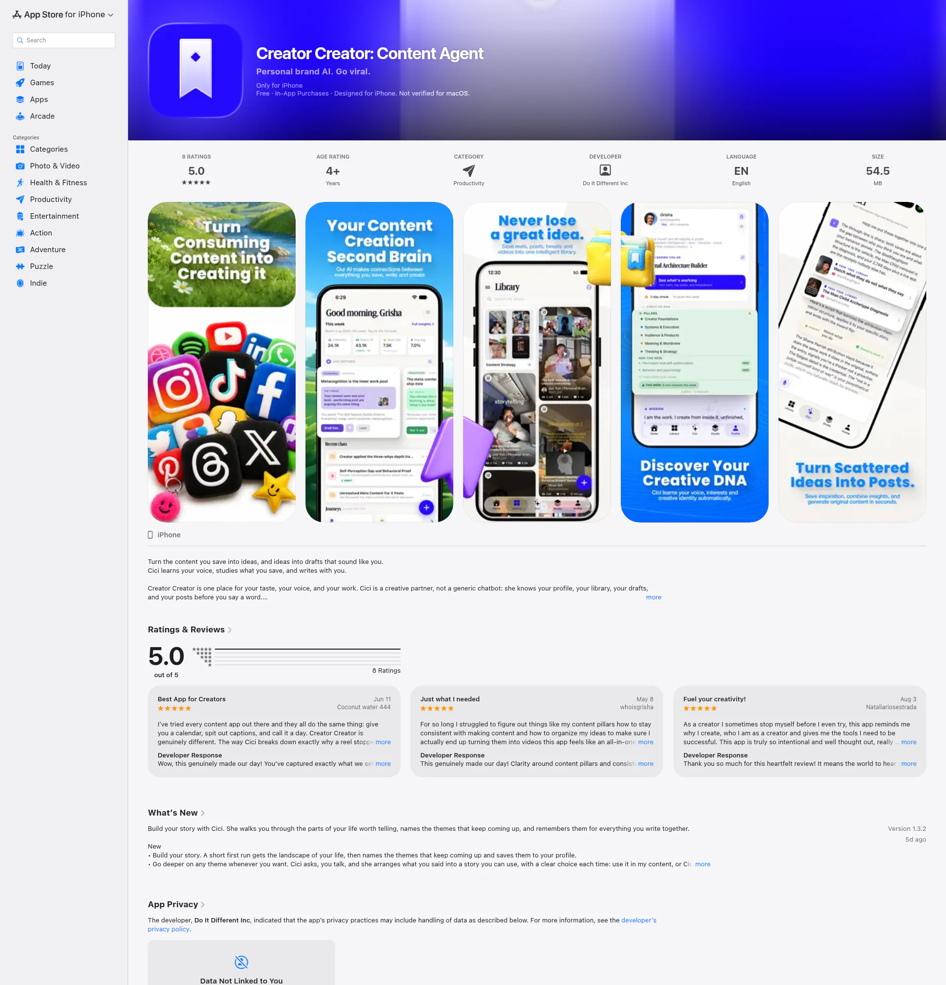 Creator Creator landing page