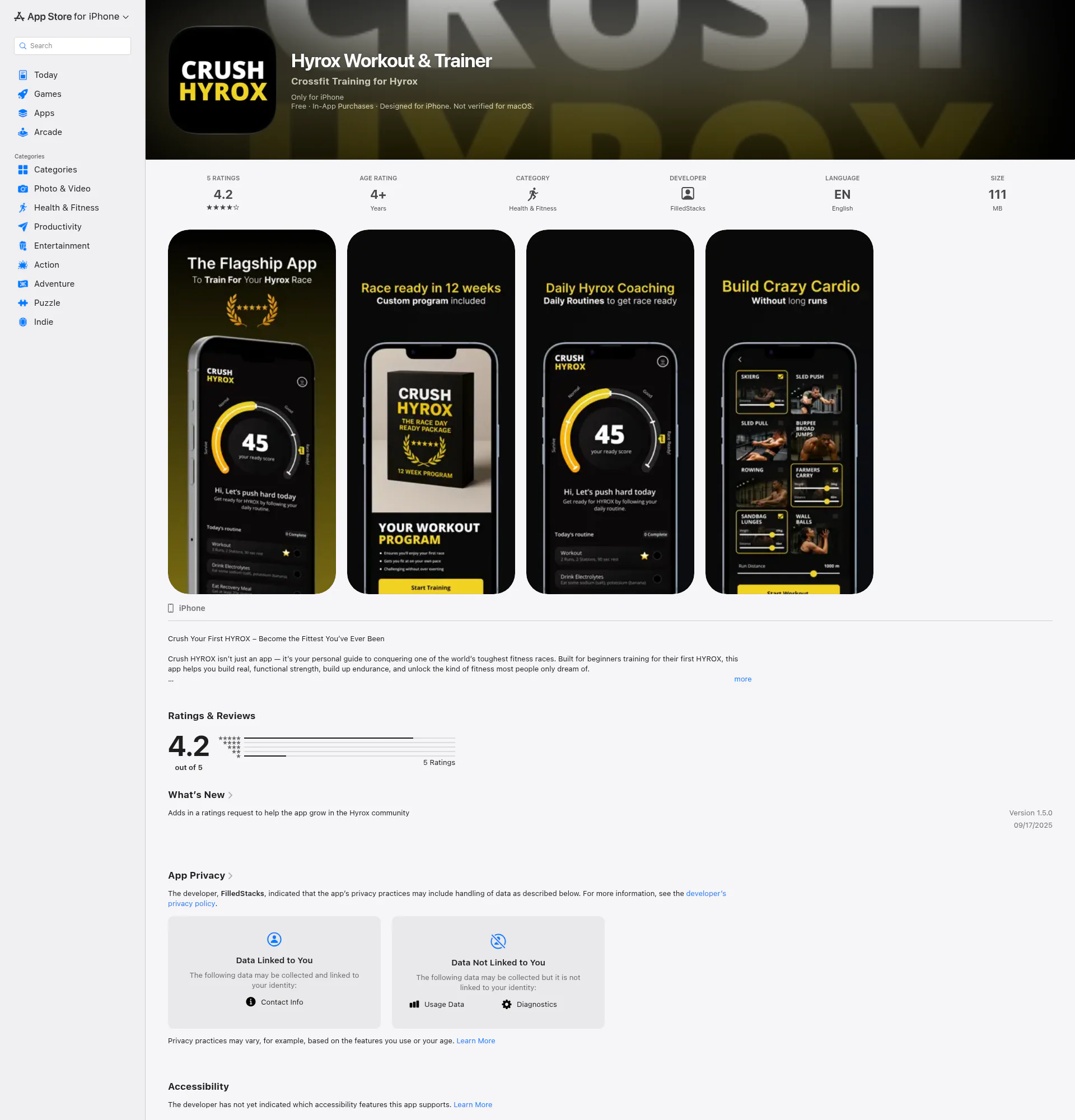 Crush Hyrox landing page