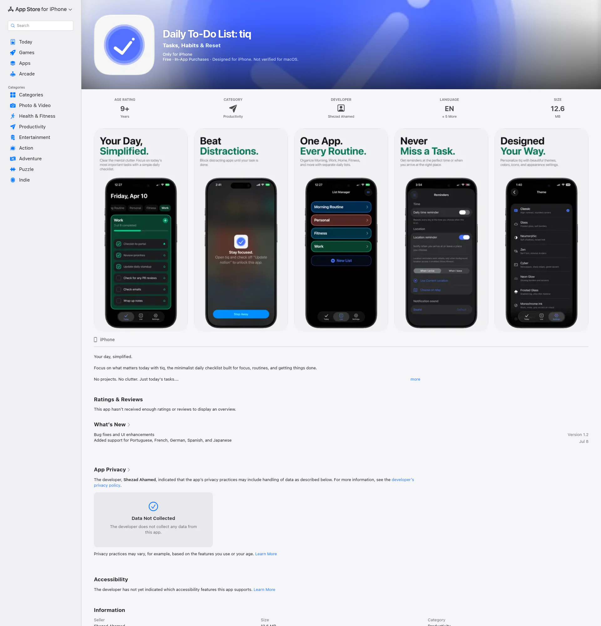 Daily To-Do List: tiq landing page