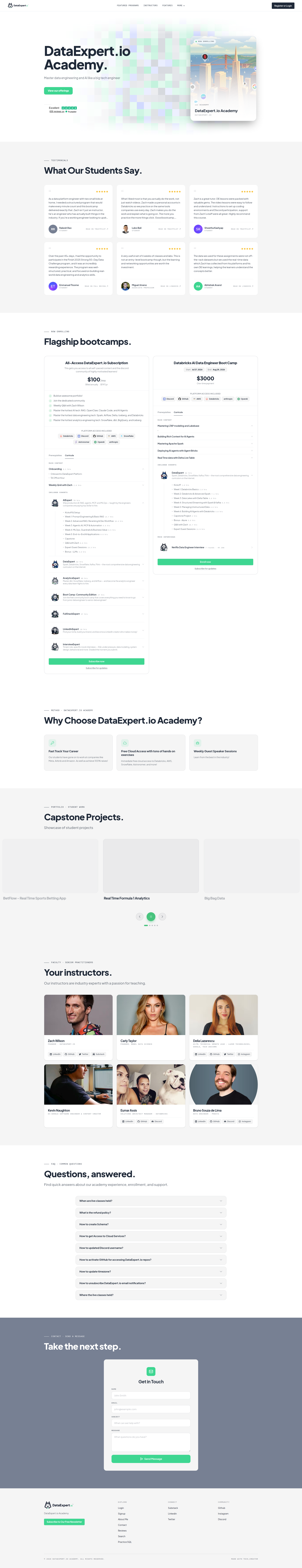 Landing page screenshot for dataexpert.io, 1920 by 9959 pixels