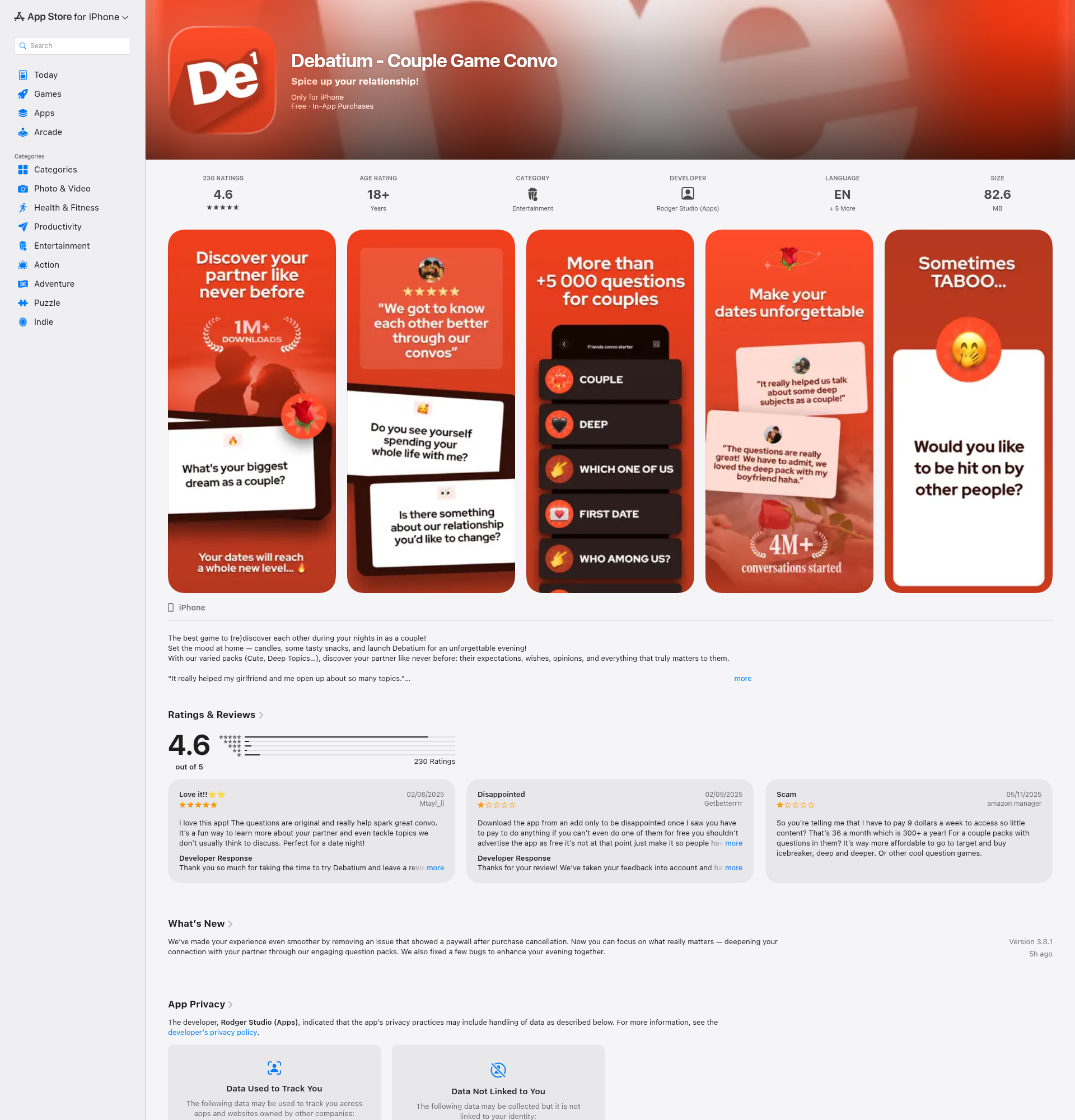 Landing page screenshot for apps.apple.com, 1920 by 2000 pixels