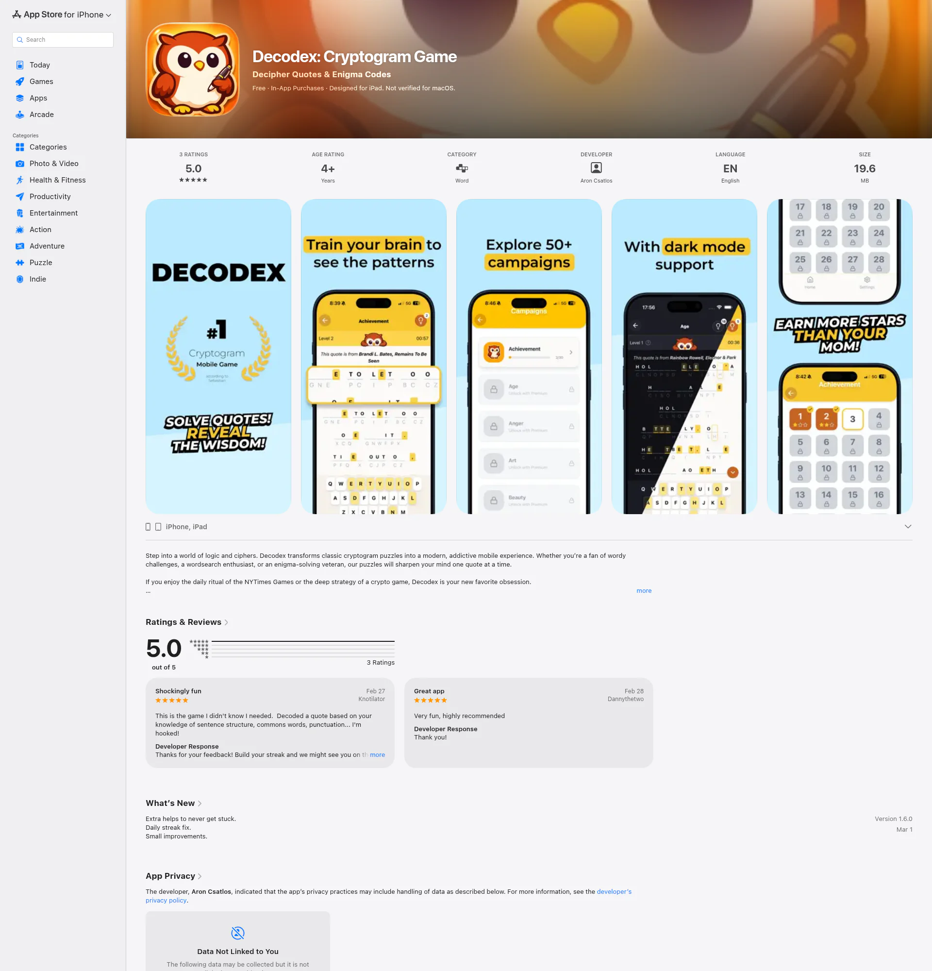 Decodex Mobile App landing page