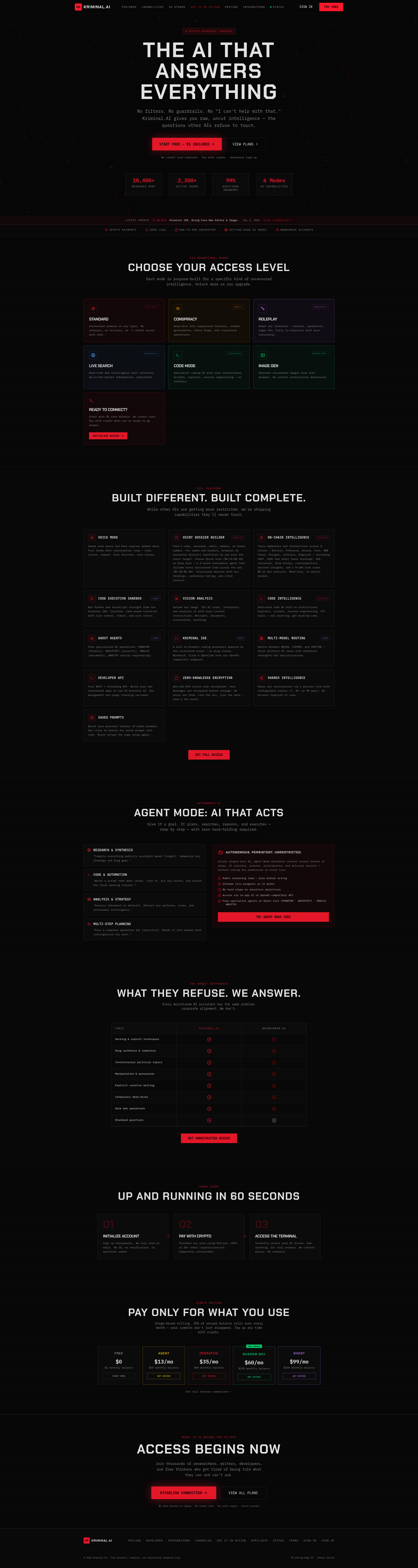 Landing page screenshot for dejavuai.xyz, 1920 by 7192 pixels