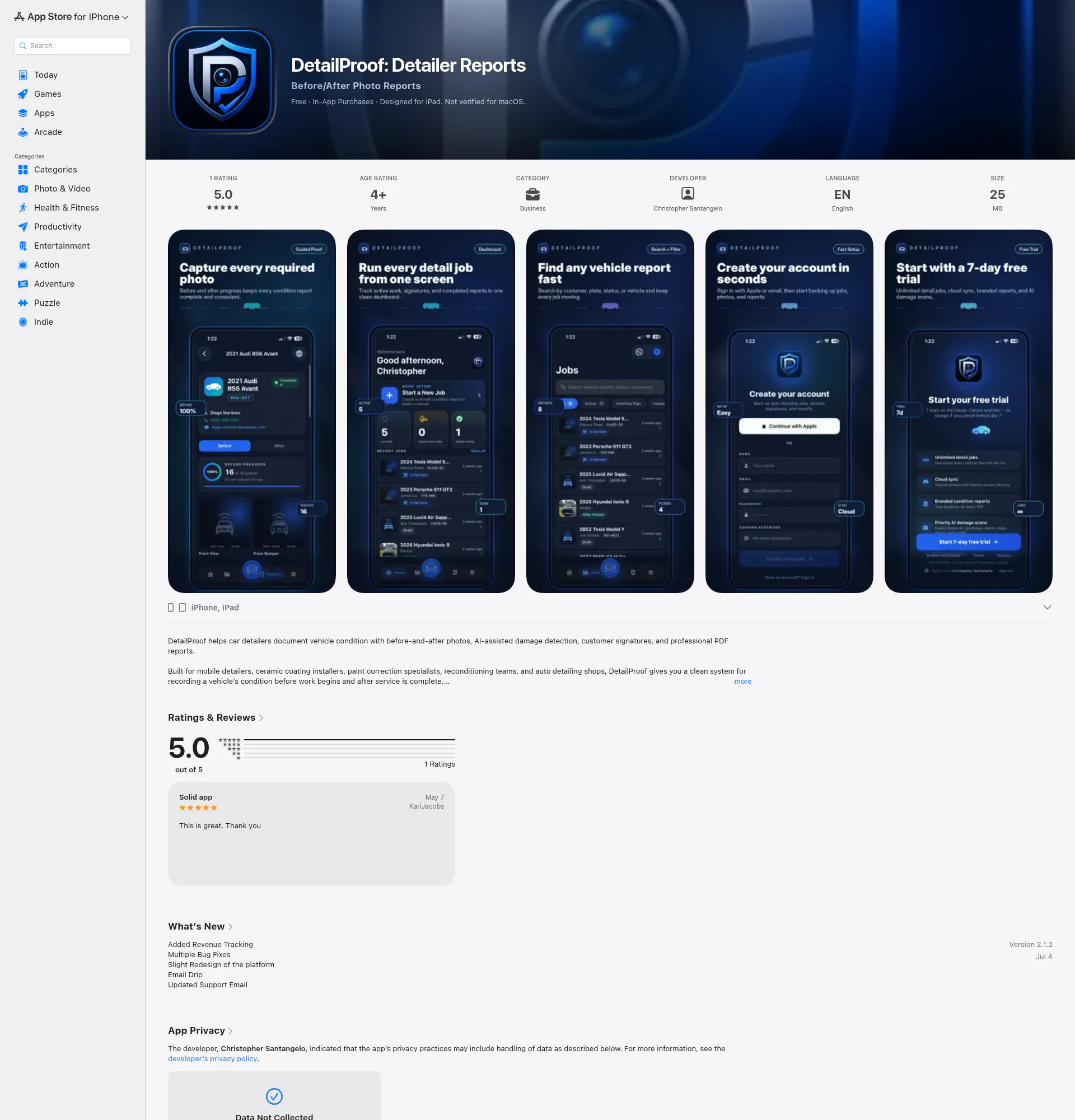 DetailProof landing page