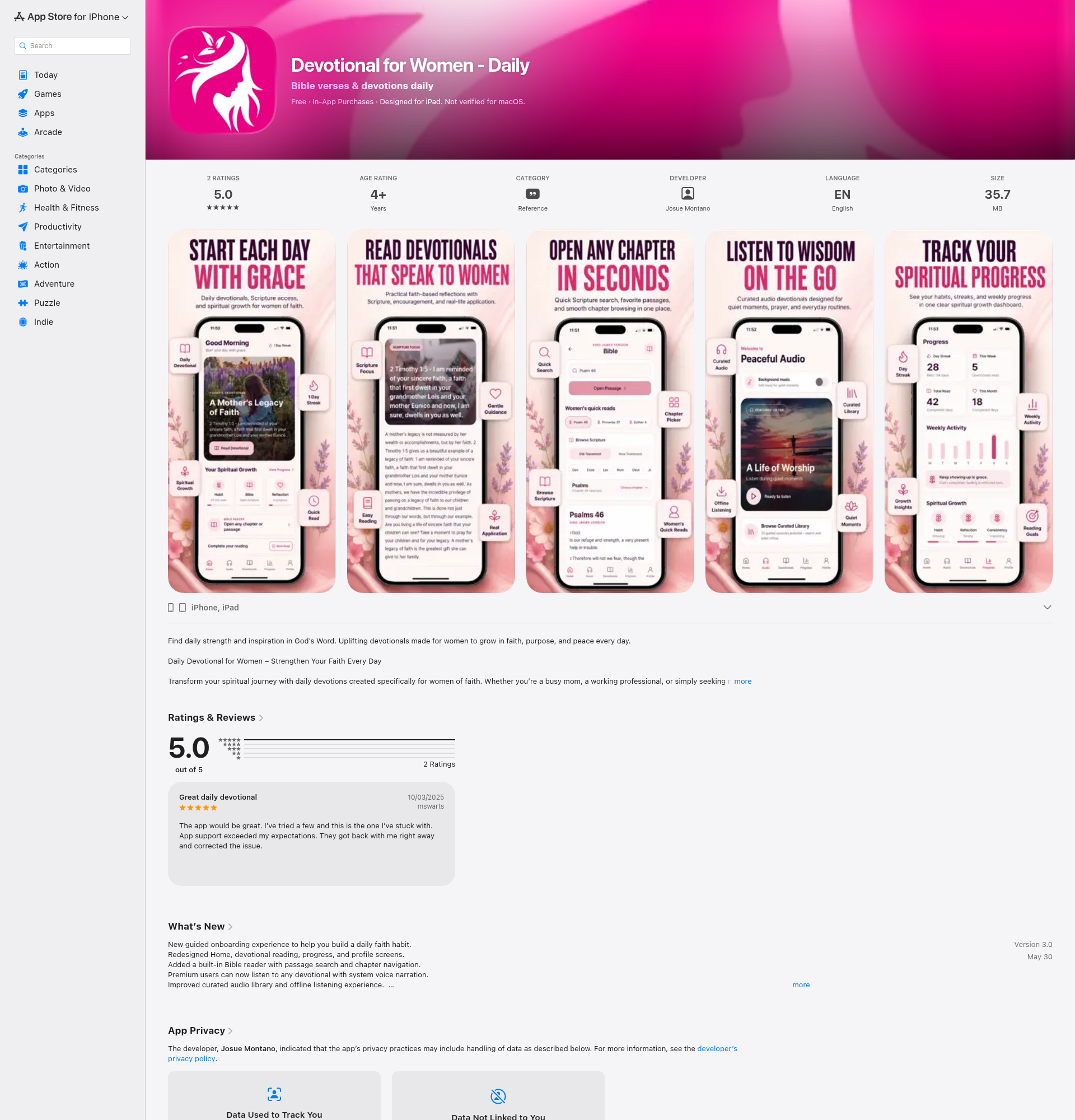 Landing page screenshot for apps.apple.com, 1920 by 2000 pixels