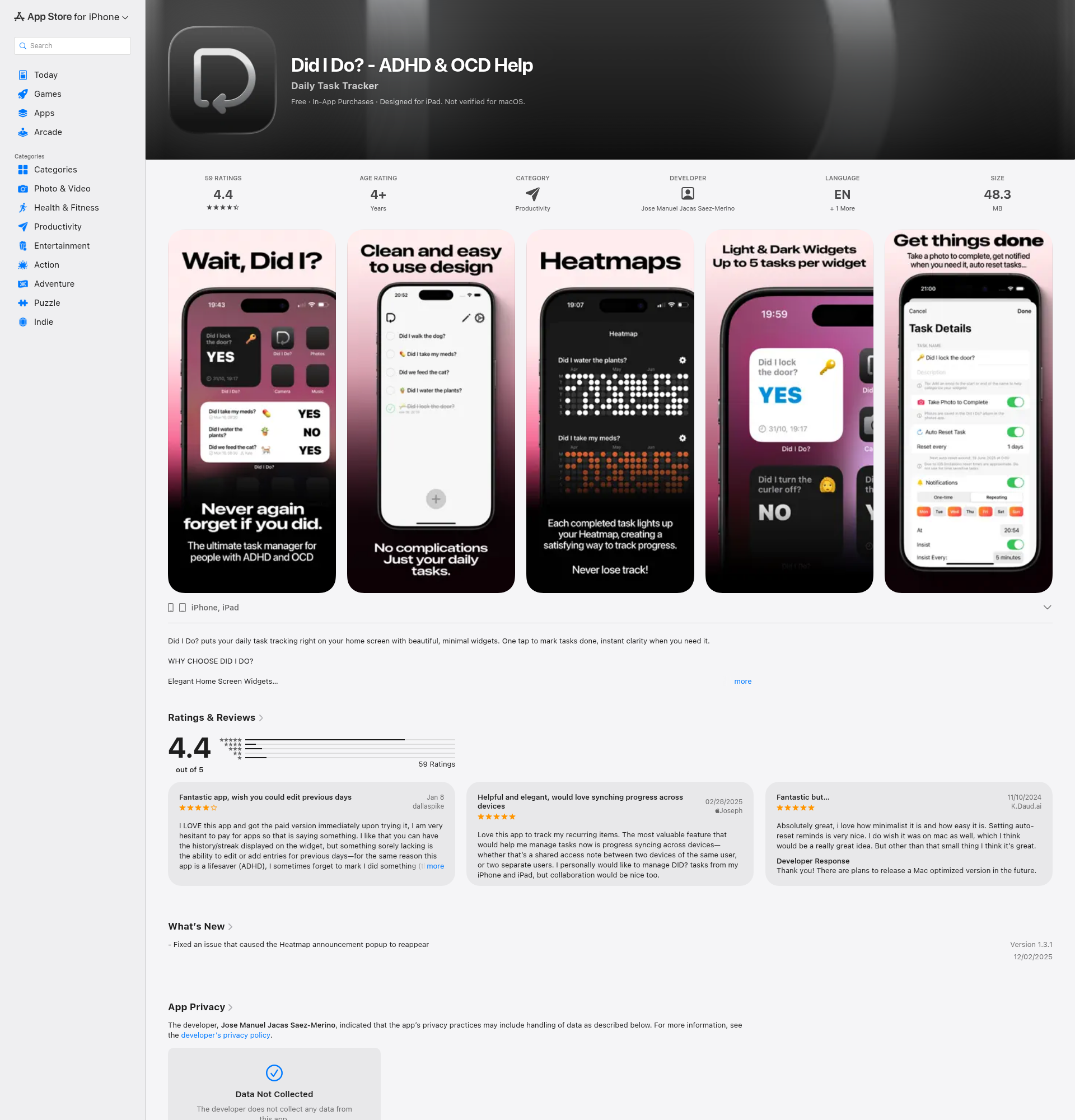 Landing page screenshot for apps.apple.com, 1920 by 2000 pixels