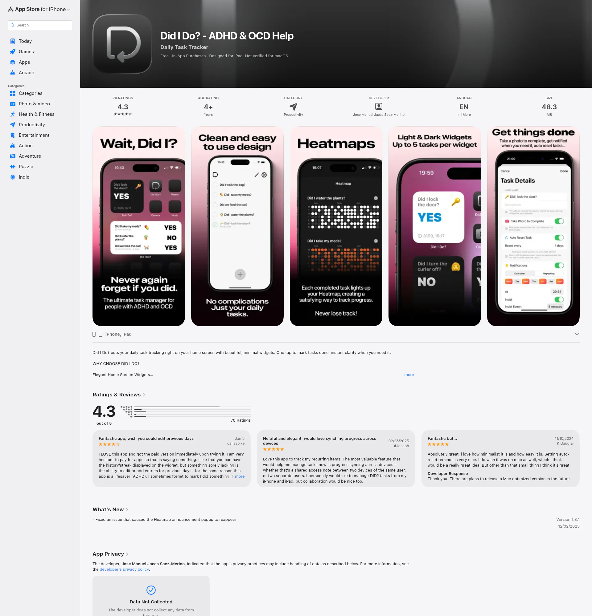 Did I Do? landing page