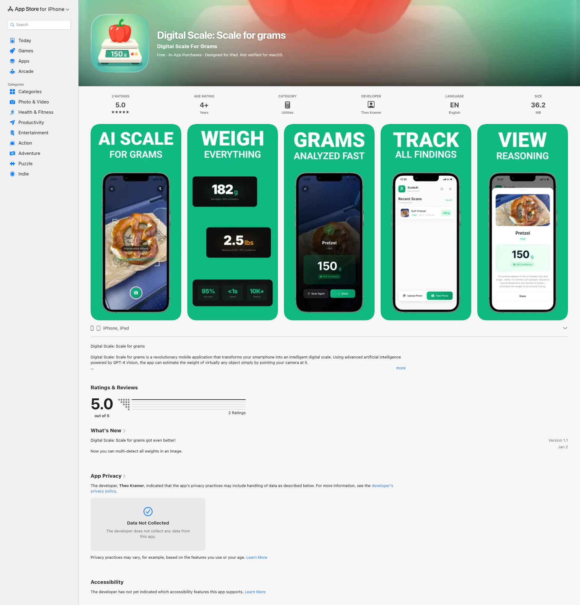 Digital Scale landing page
