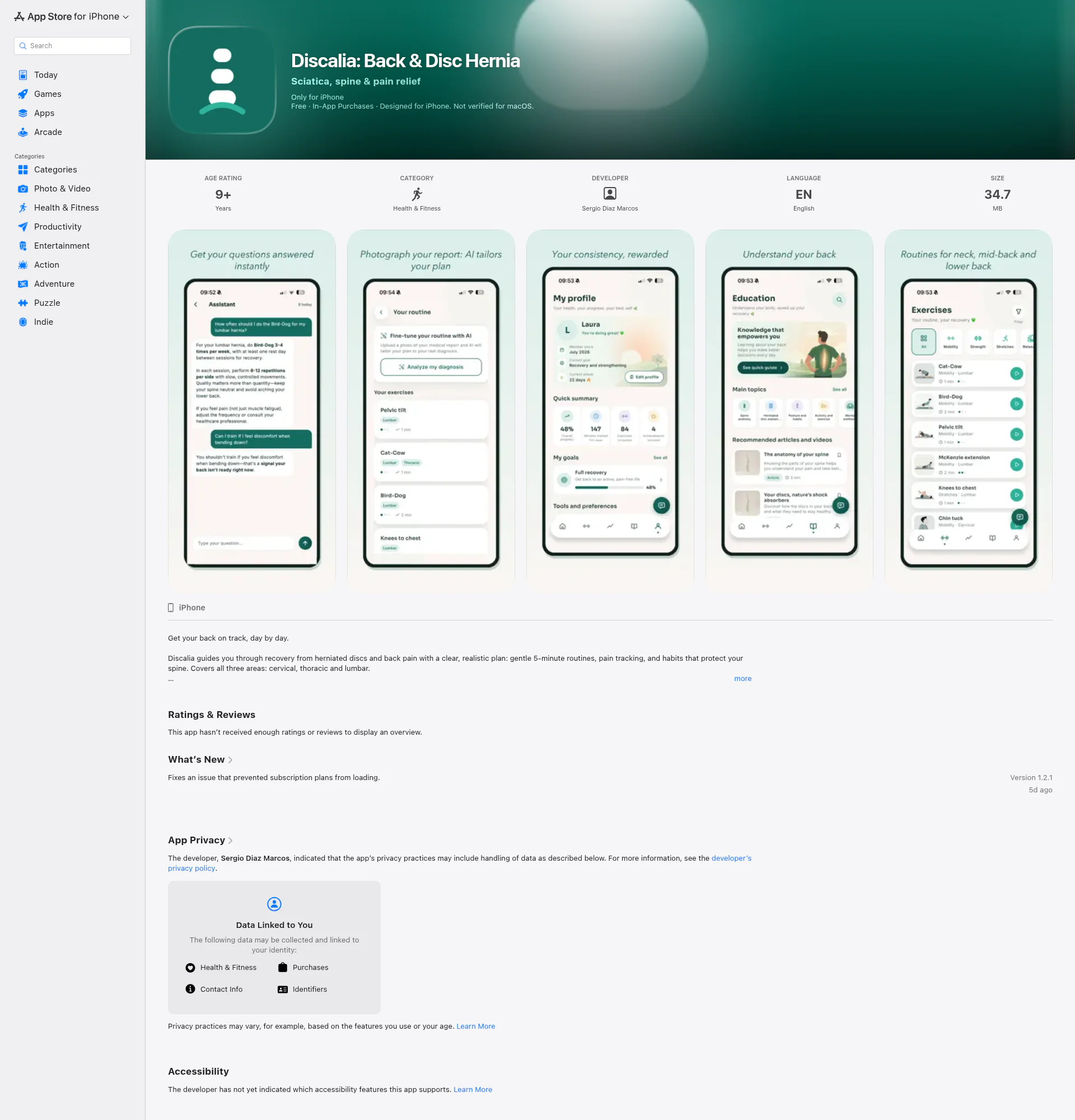 Discalia landing page