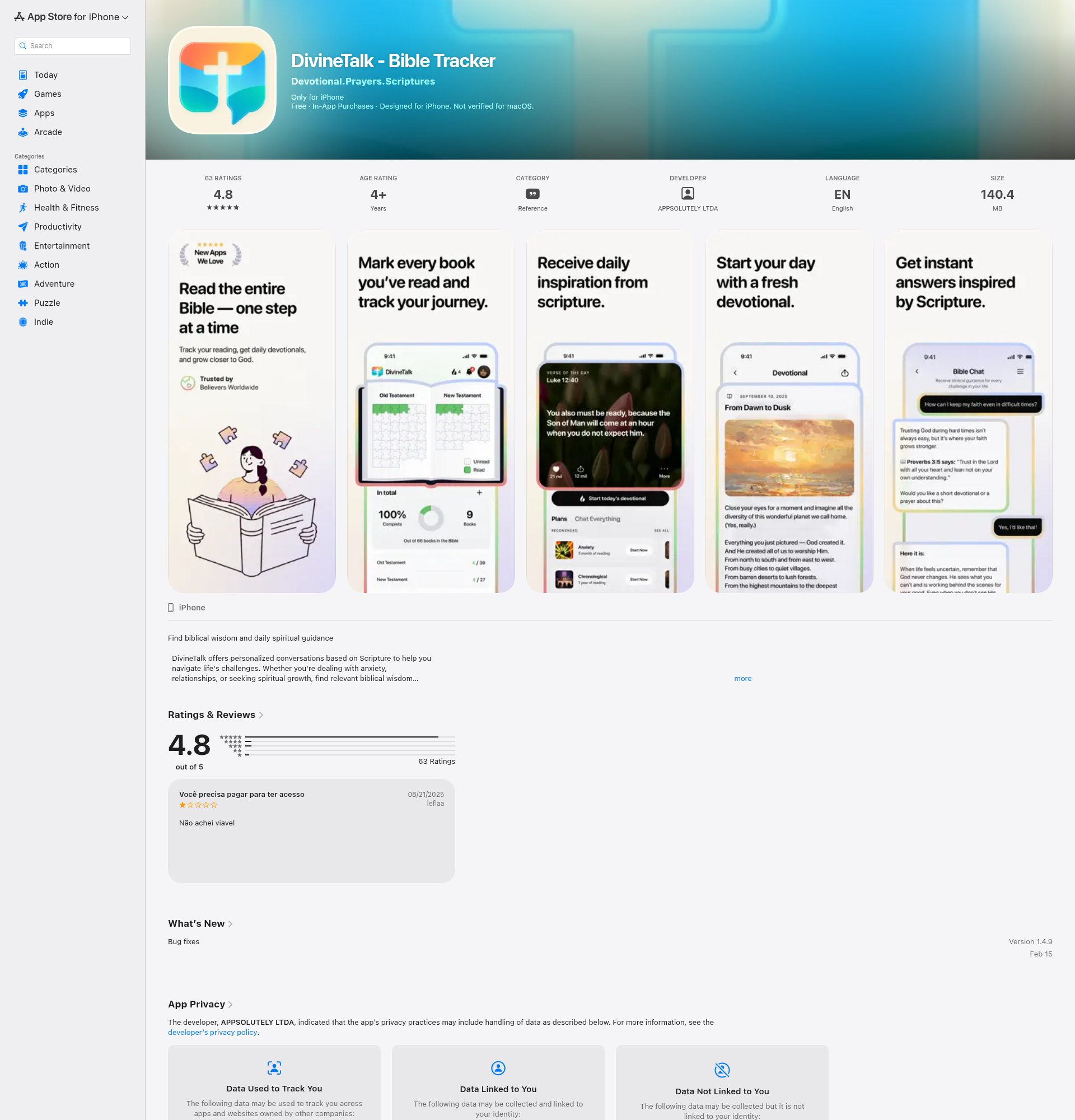 Landing page screenshot for apps.apple.com, 1920 by 2000 pixels