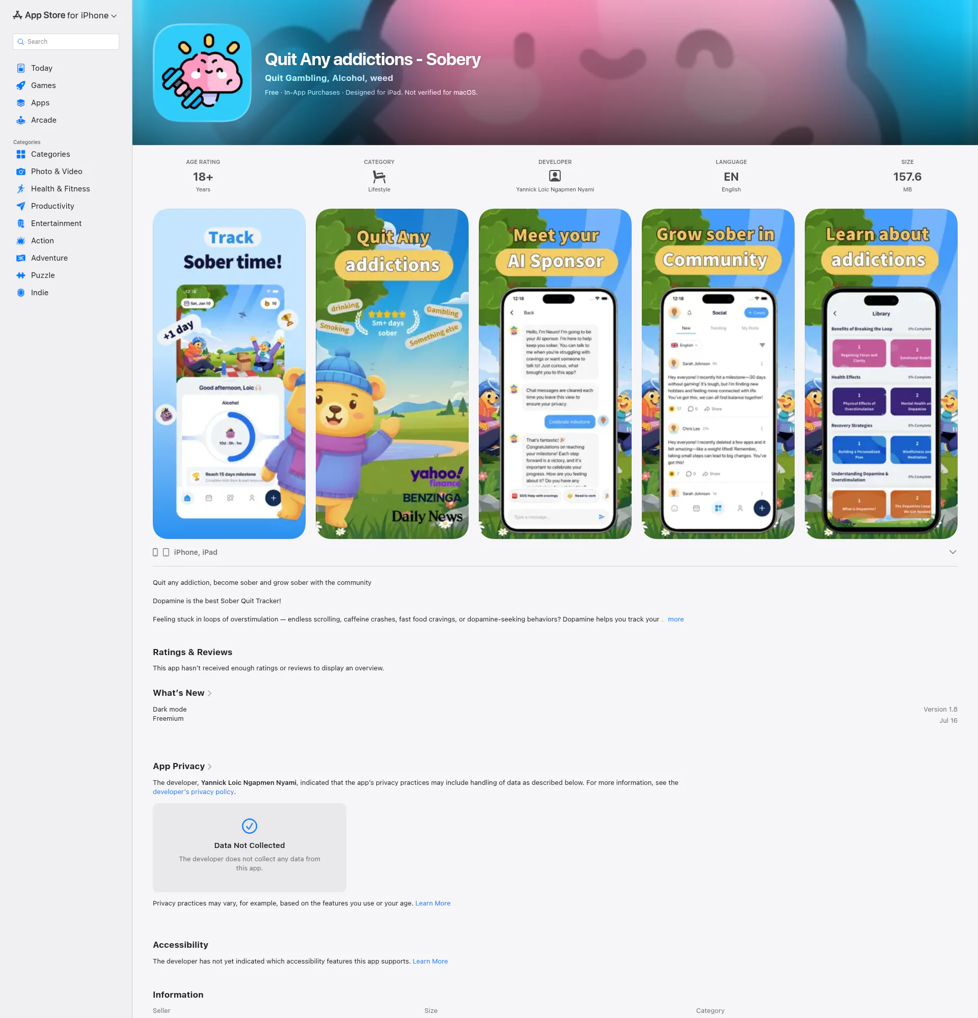 Dopamine landing page