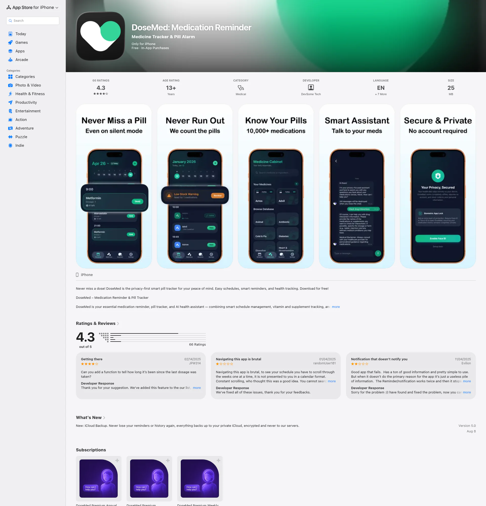 DoseMed: Medication Reminder landing page