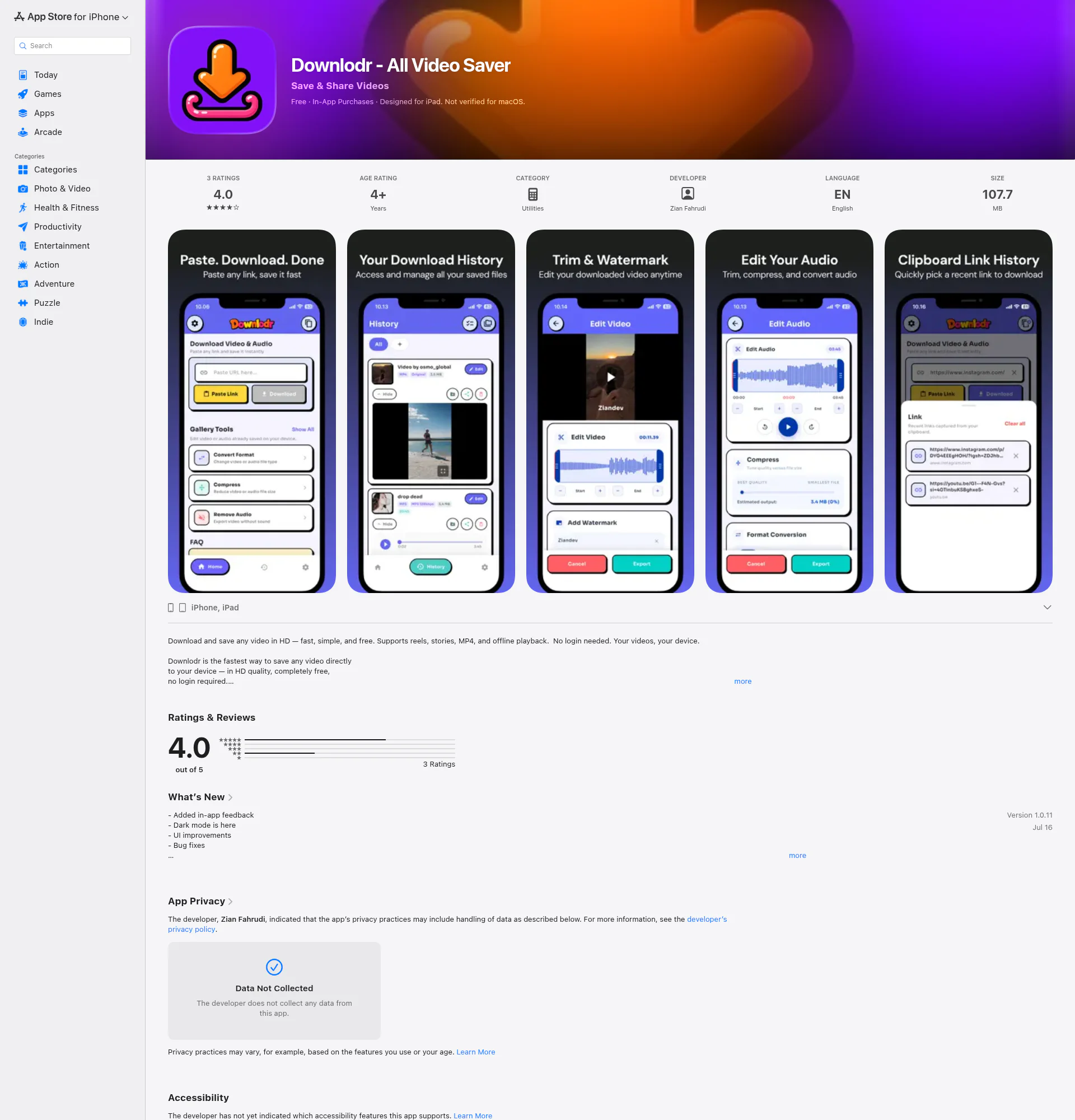 Downlodr landing page