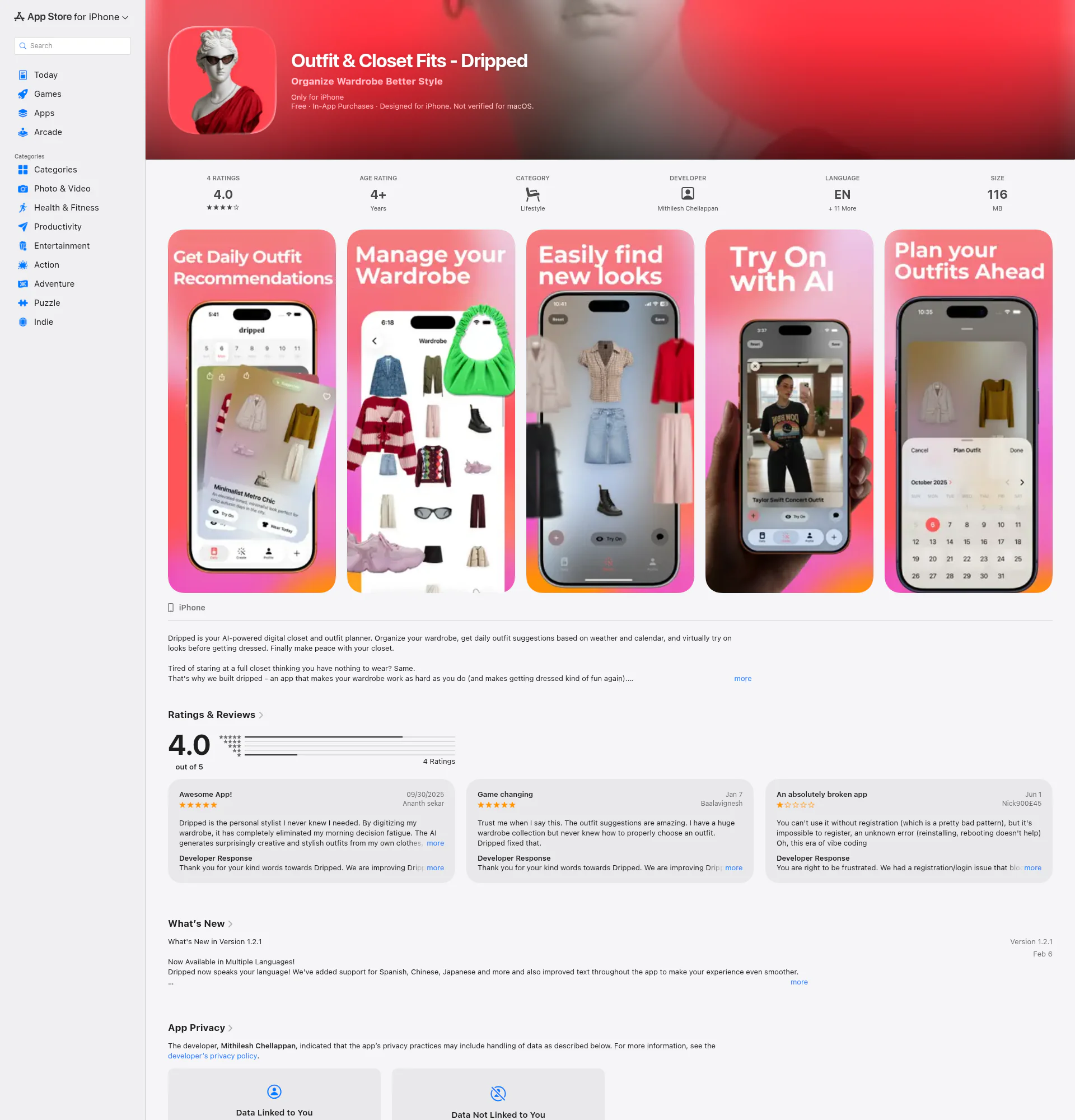 Dripped landing page