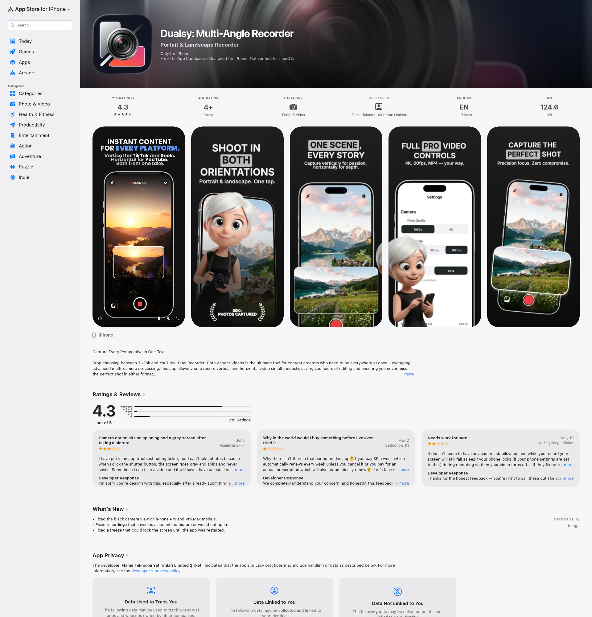 Dual landing page