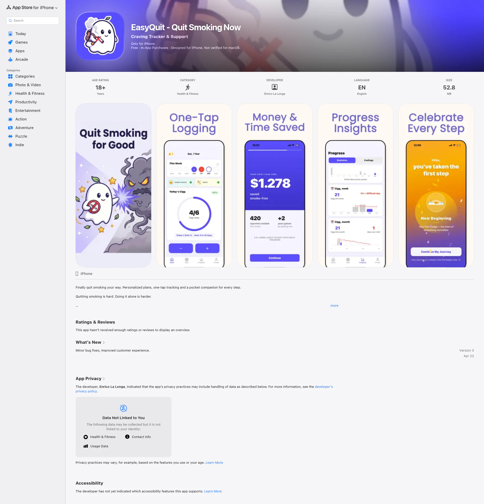 EasyQuit - Quit Smoking Now landing page