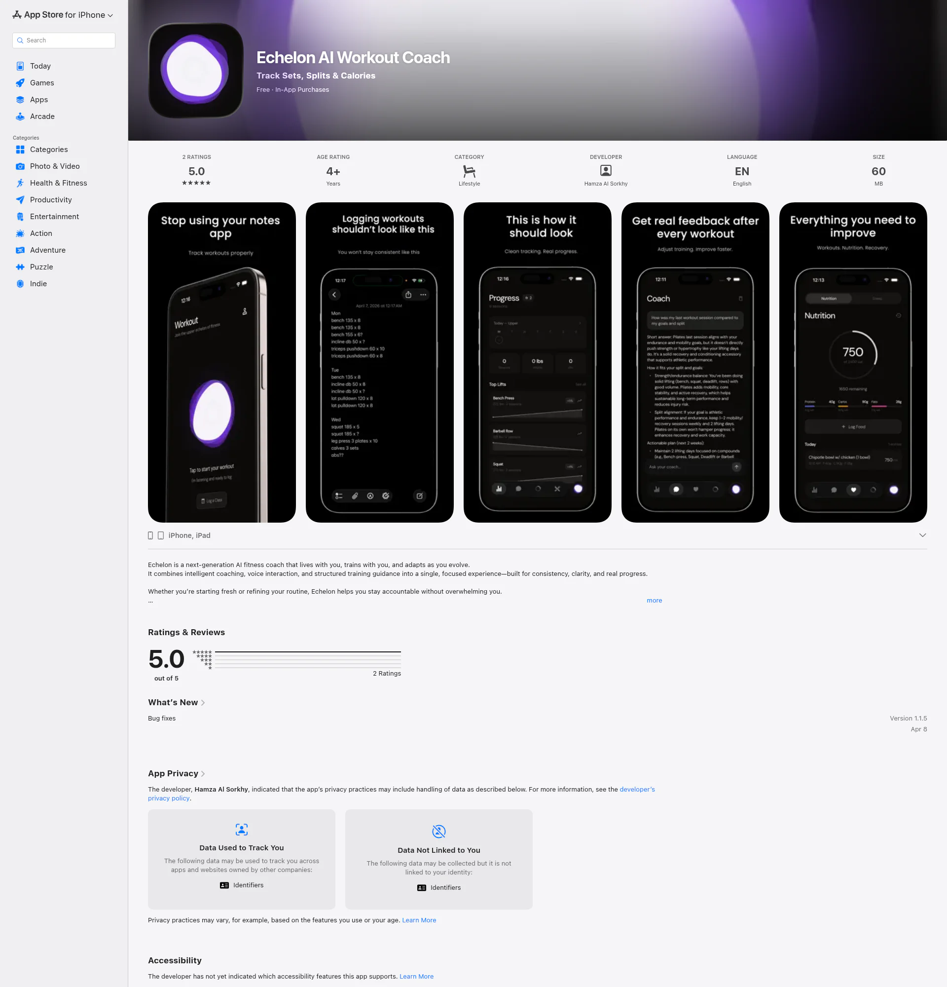 Echelon landing page
