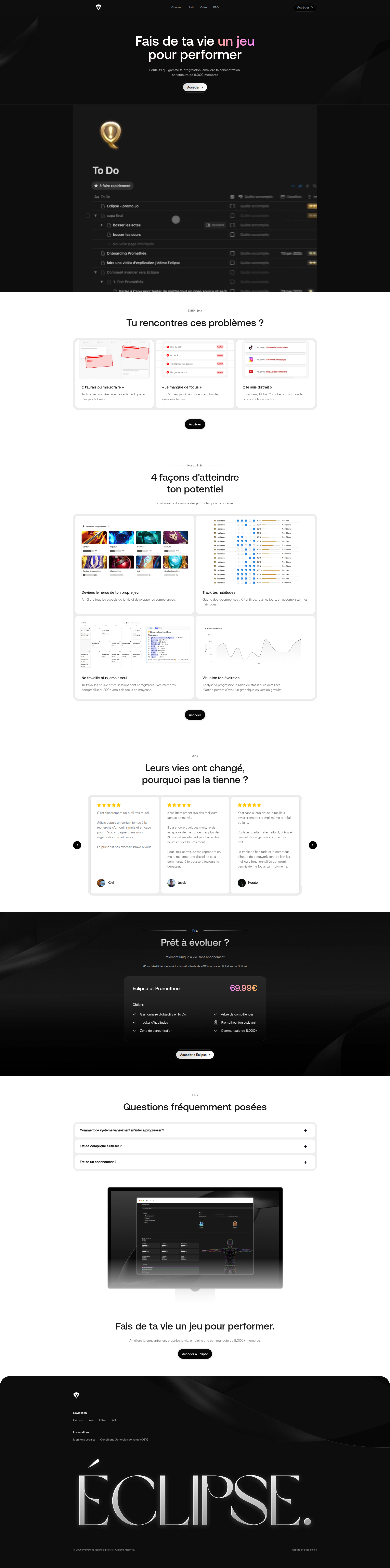 Landing page screenshot for eclipse-notion.fr, 1920 by 7725 pixels