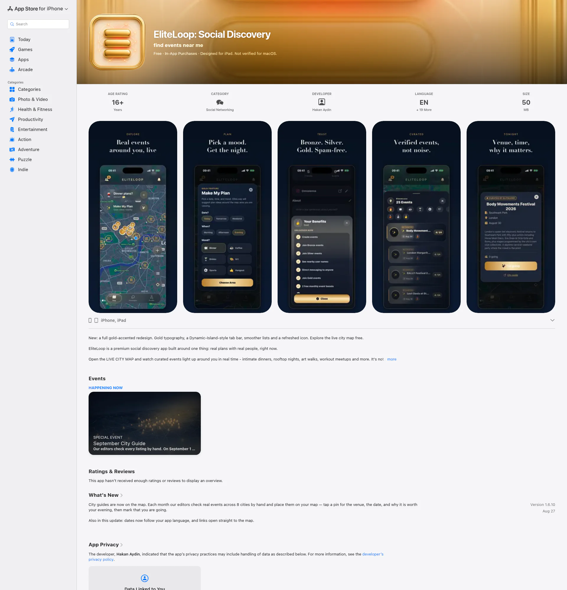 EliteLoop landing page