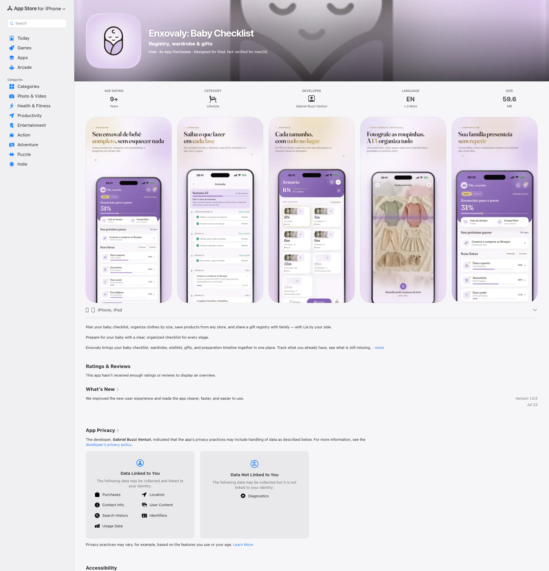 Enxovaly landing page