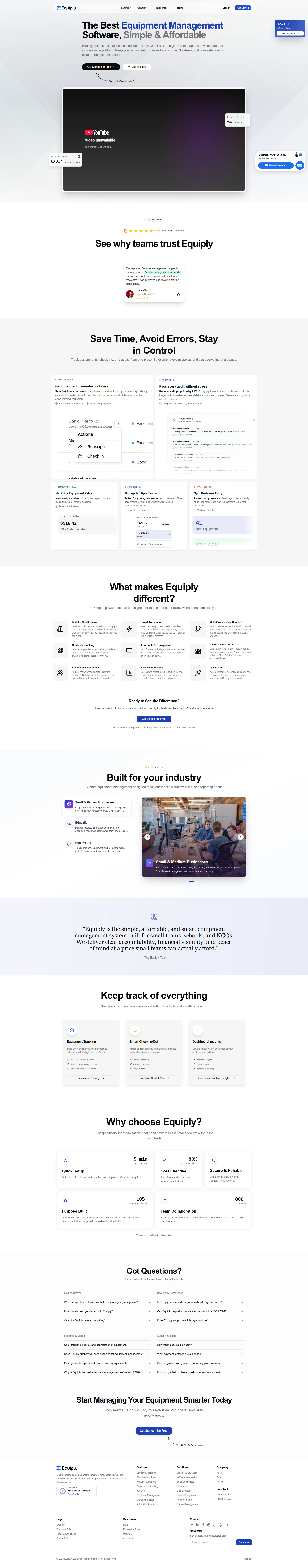 Equiply landing page
