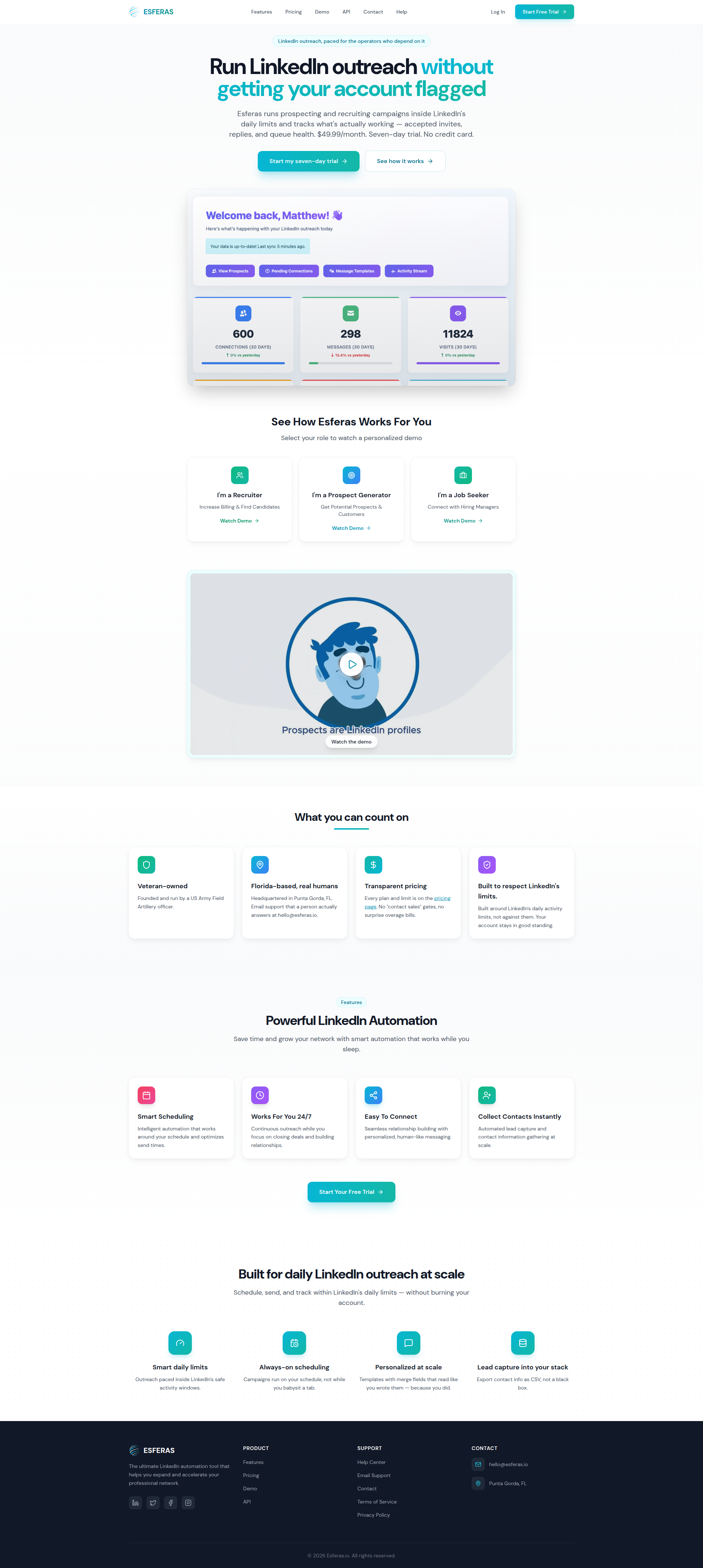 Landing page screenshot for esferas.io, 1920 by 4279 pixels