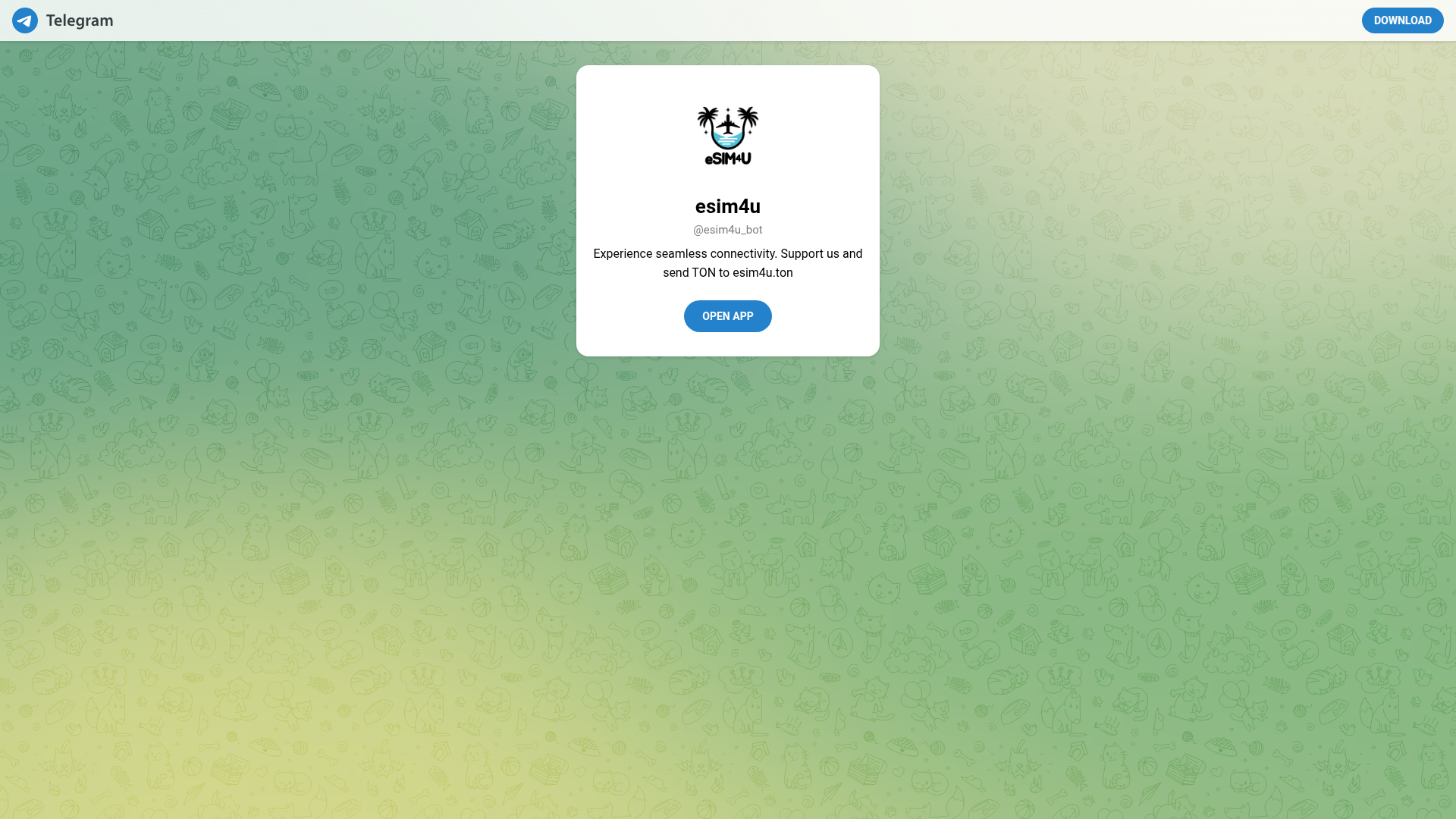 Landing page screenshot for t.me, 1920 by 1080 pixels