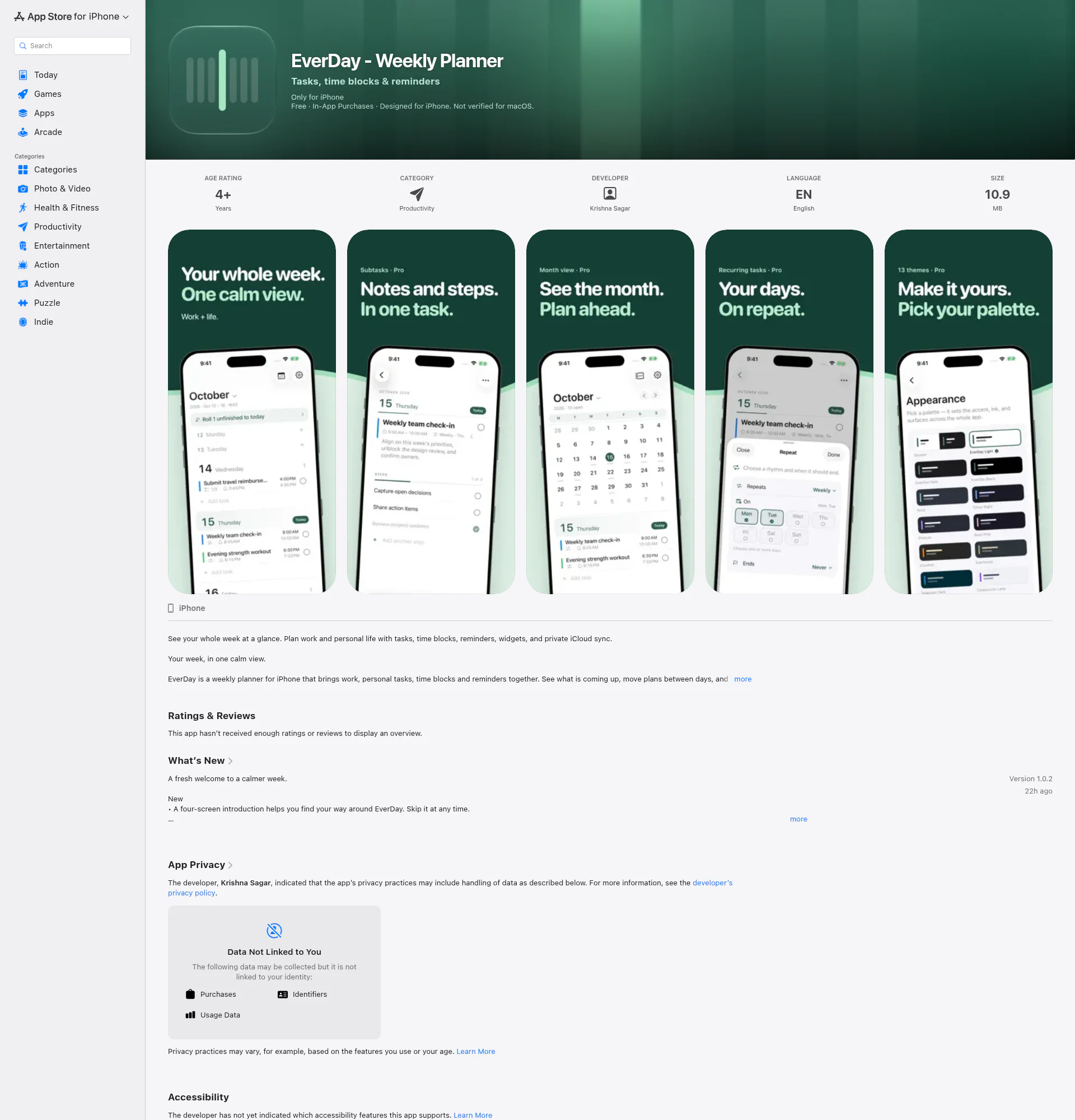 EverDay landing page