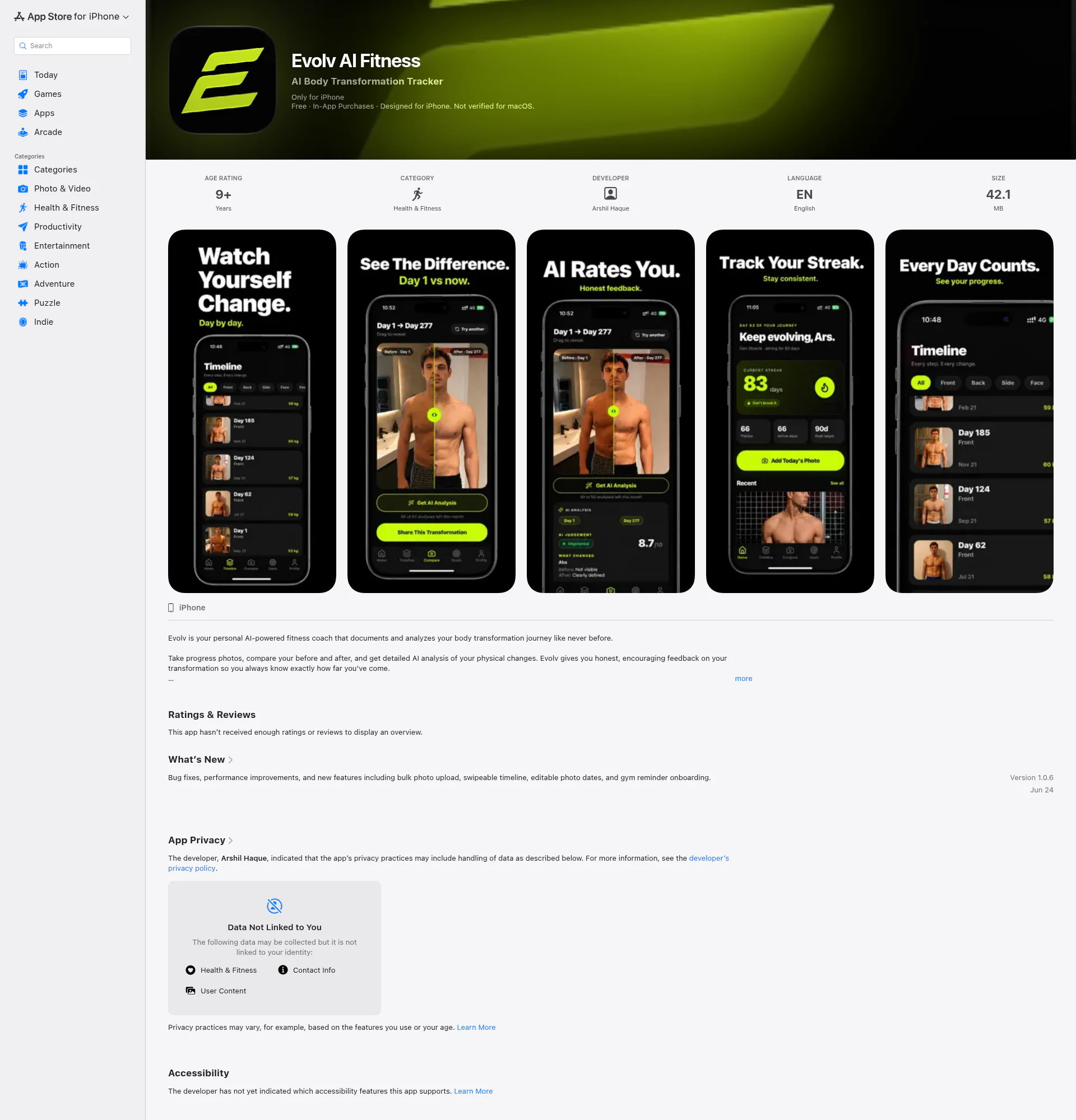 Evolv landing page