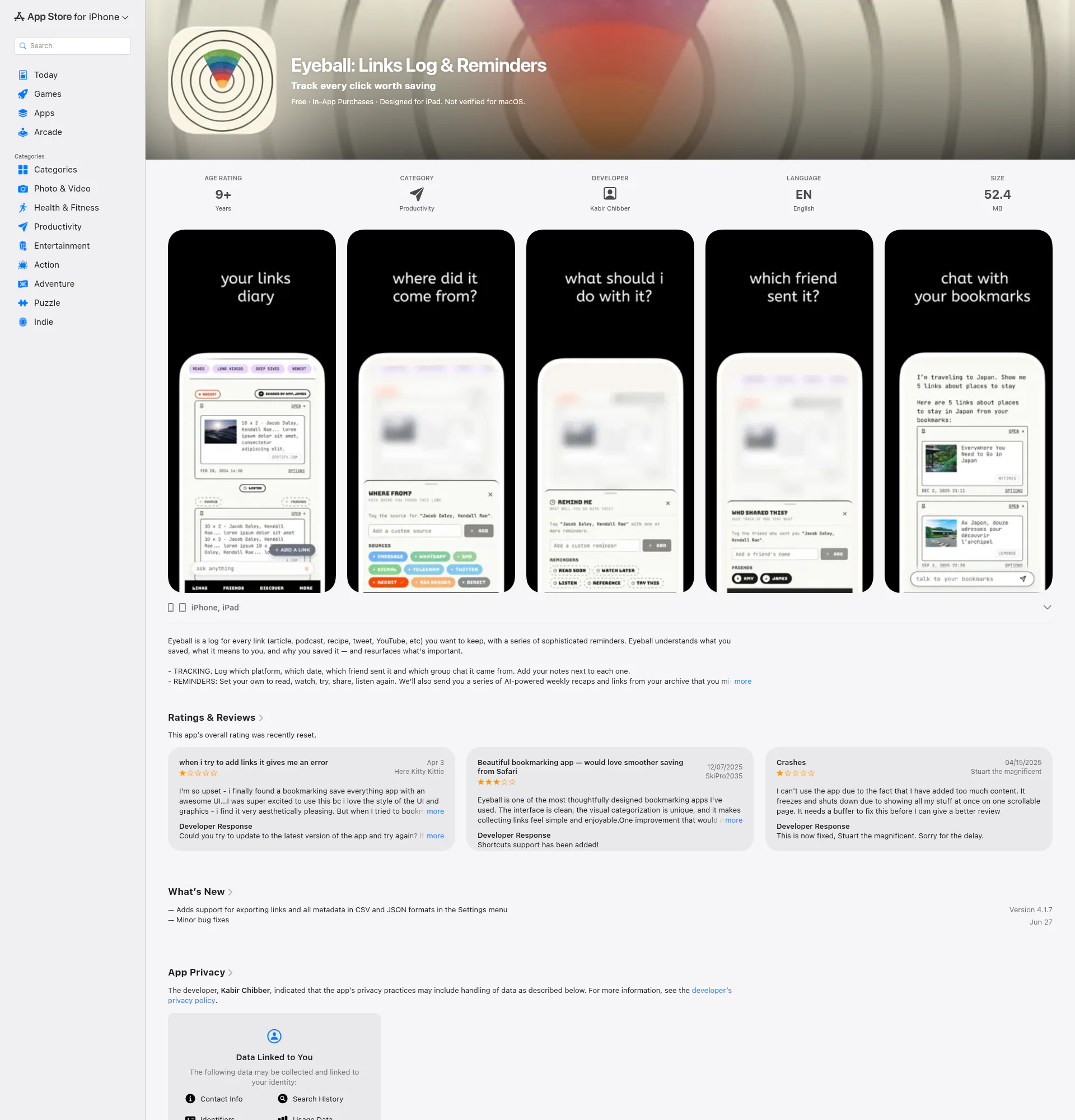 Eyeball landing page