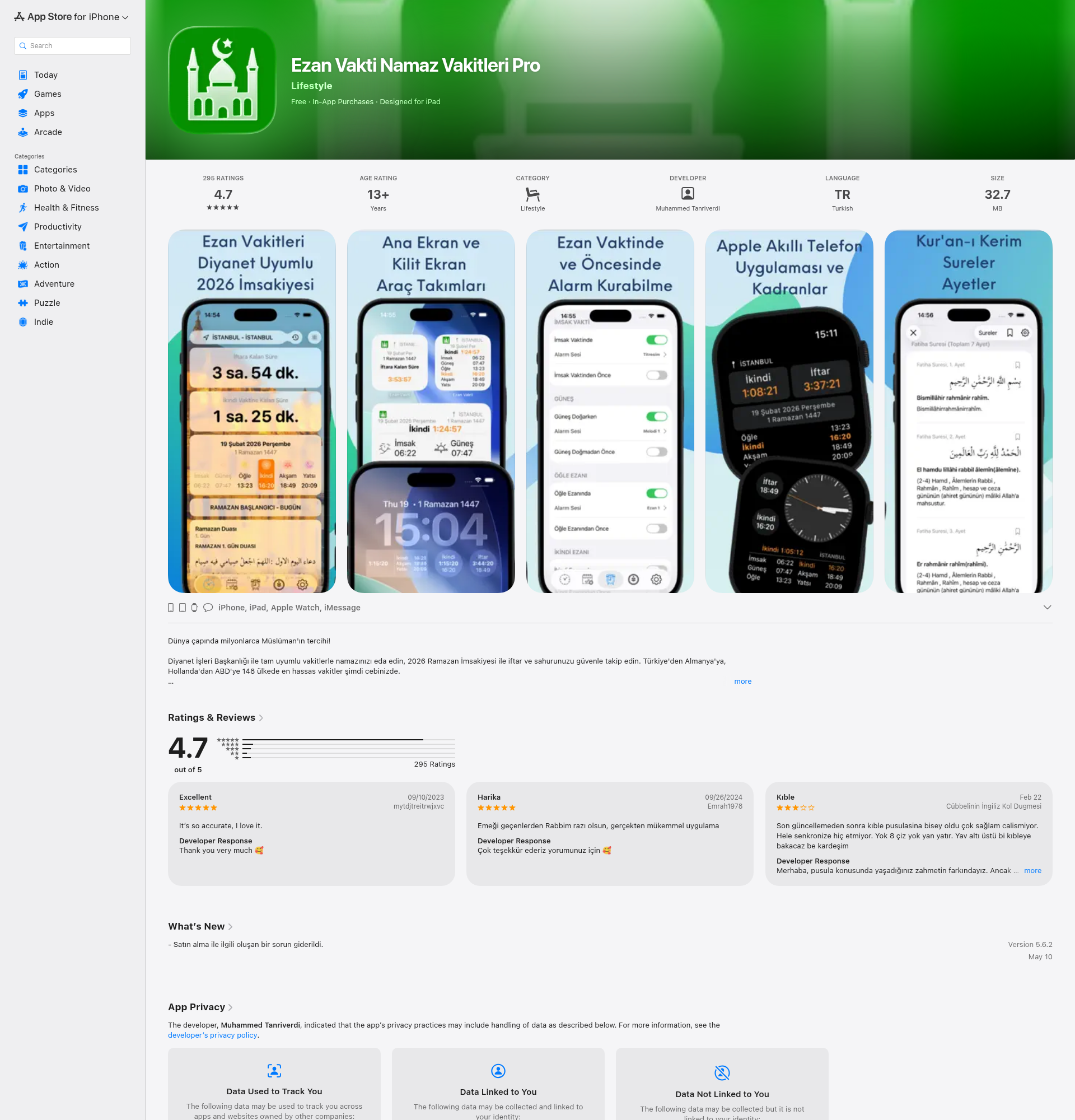 Landing page screenshot for apps.apple.com, 1920 by 2000 pixels