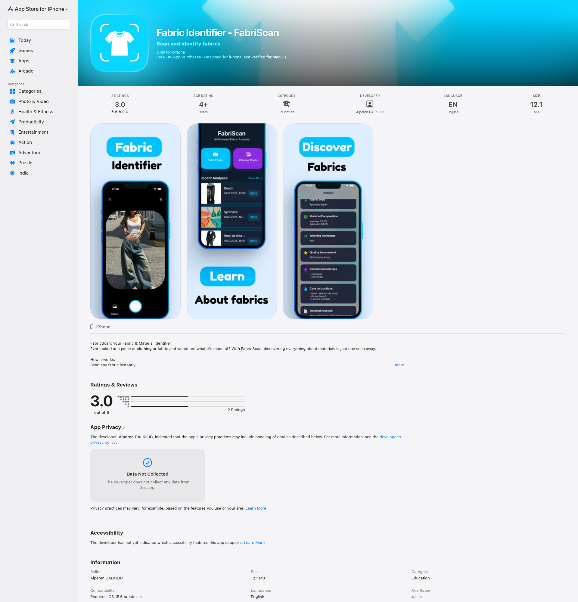 Landing page screenshot for apps.apple.com, 1920 by 2000 pixels