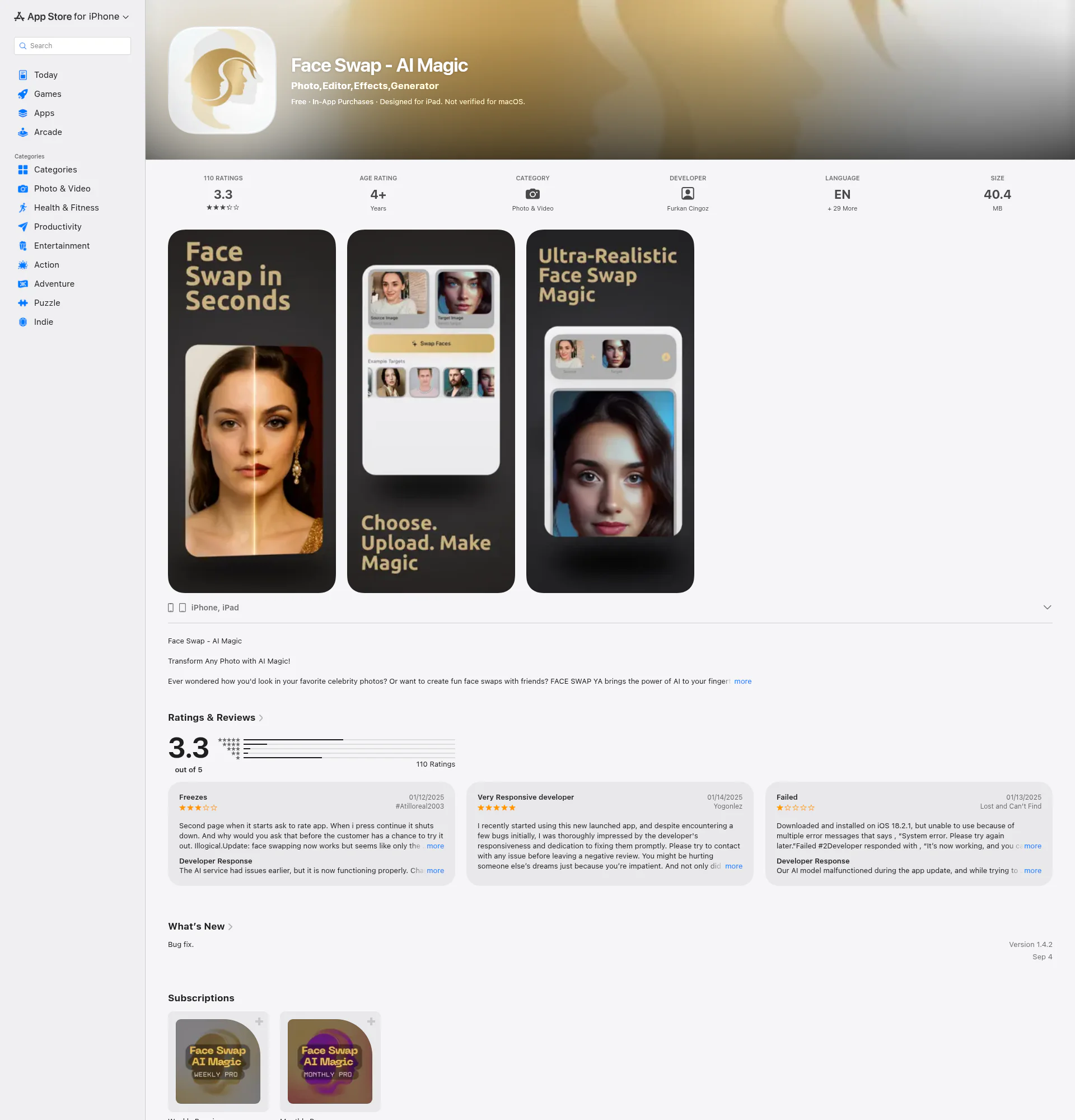 Face Swap landing page
