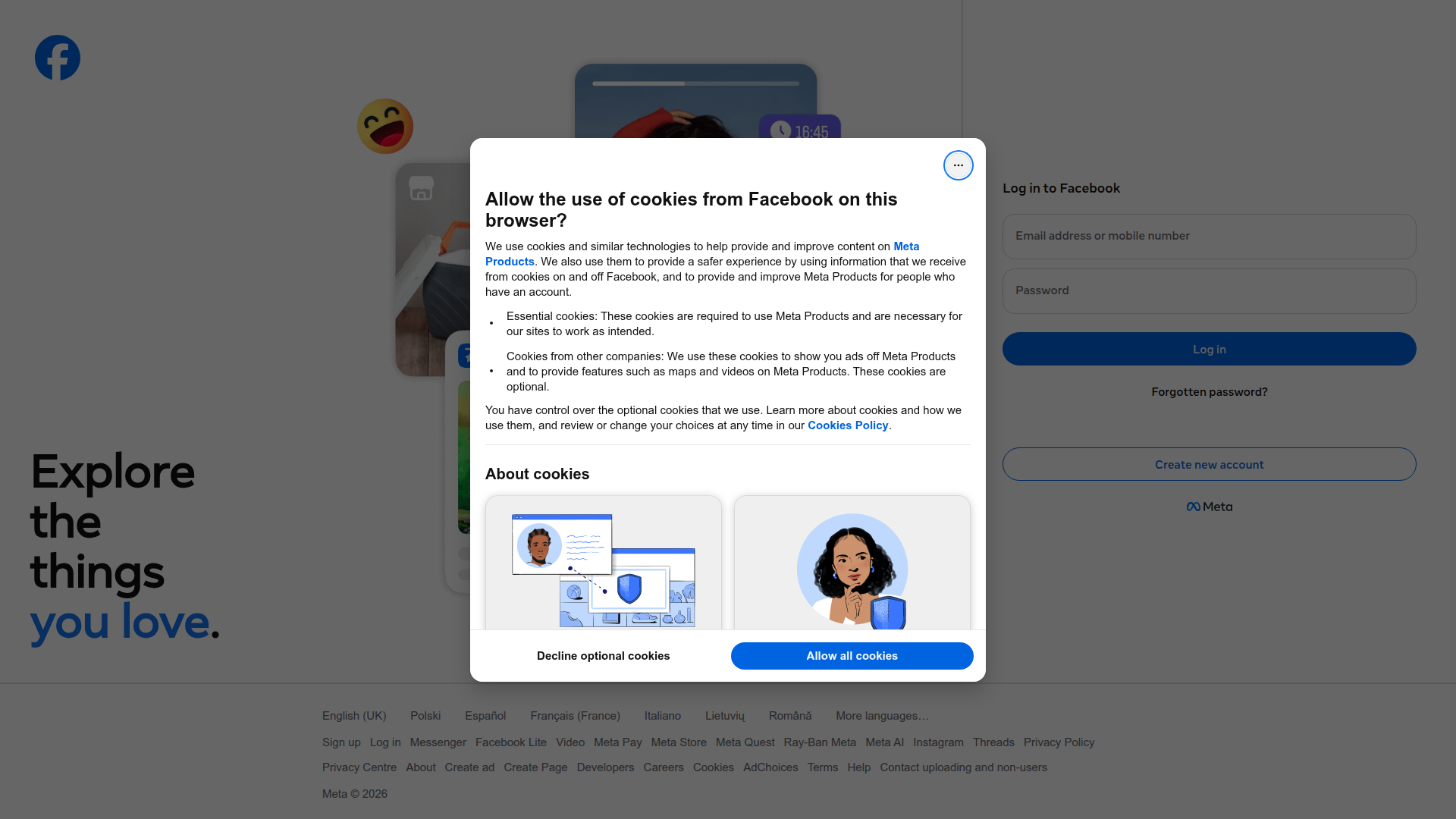 Landing page screenshot for facebook.com, 1920 by 1080 pixels