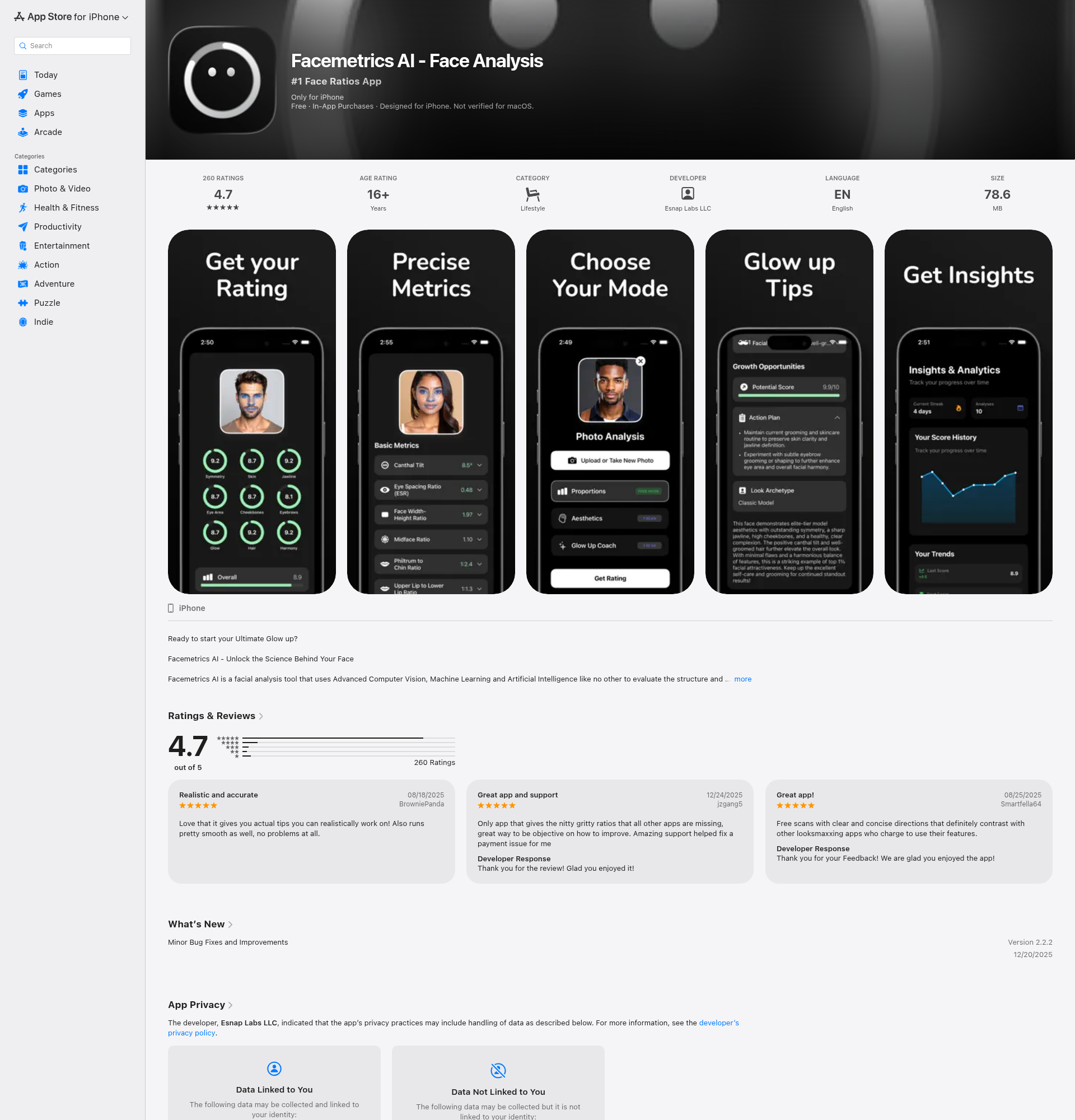Landing page screenshot for apps.apple.com, 1920 by 2000 pixels