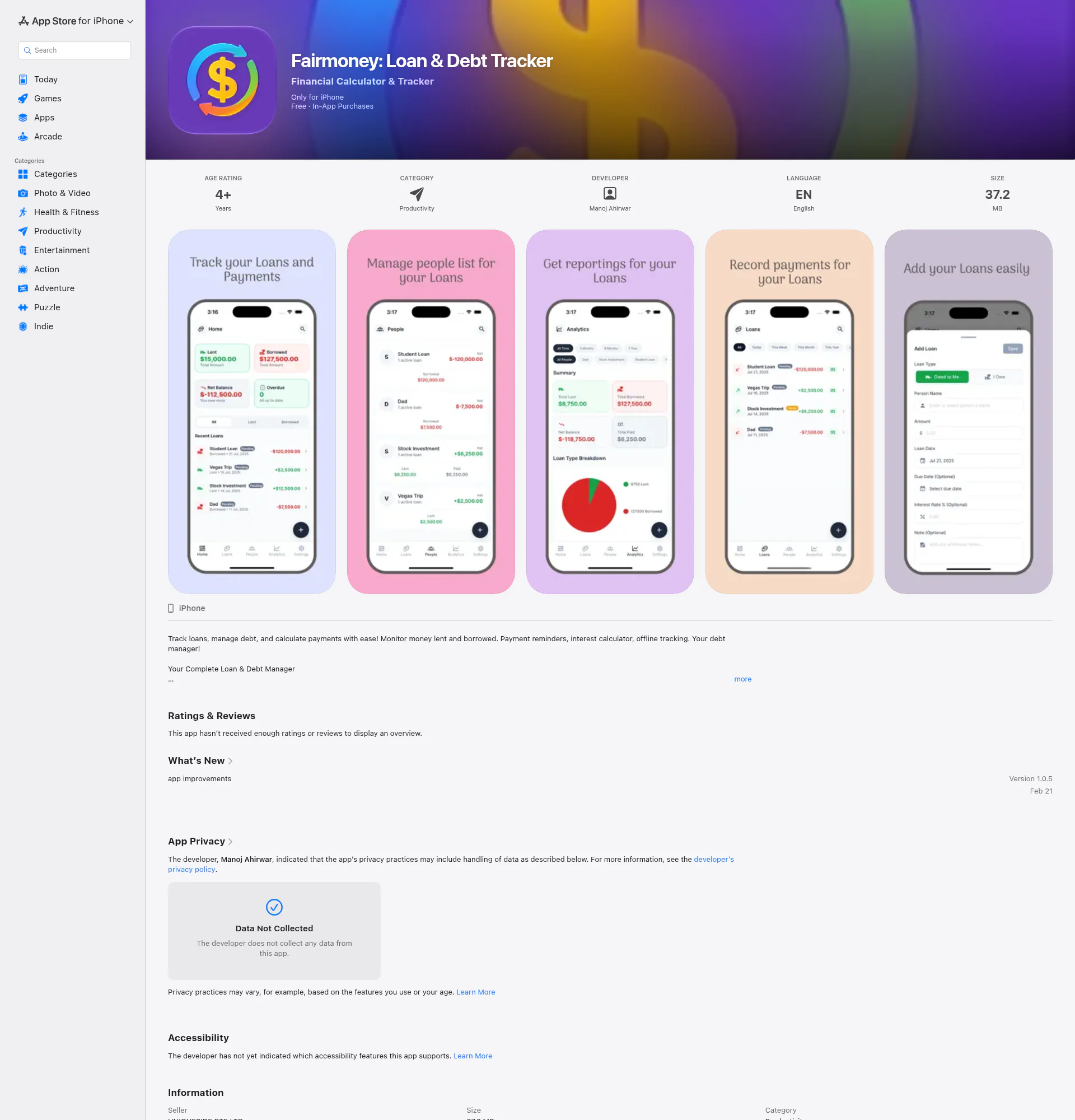 Fairmoney: Loan & Debt Tracker landing page
